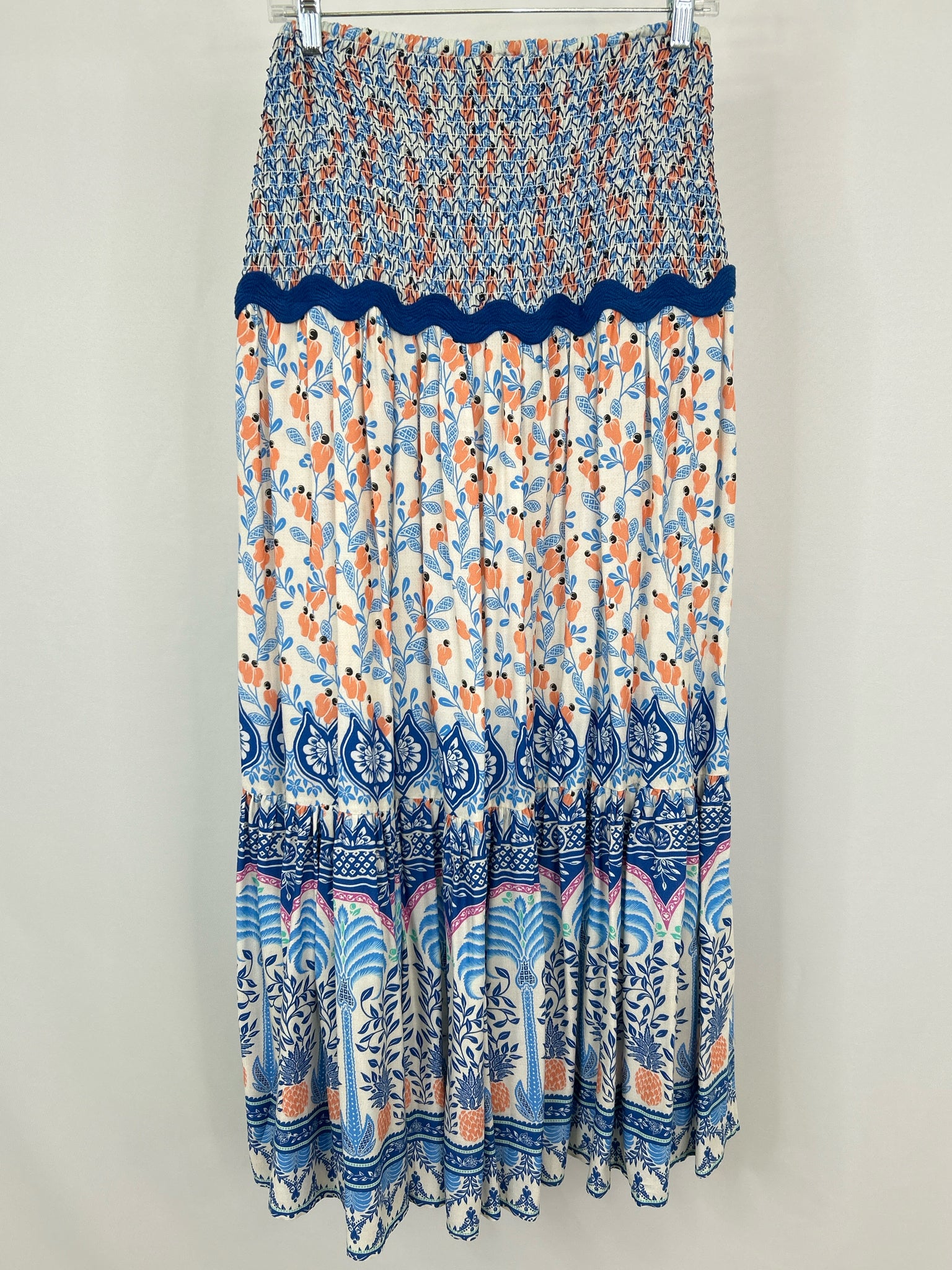 FARM RIO Size S WHITE AND BLUE Women Skirt