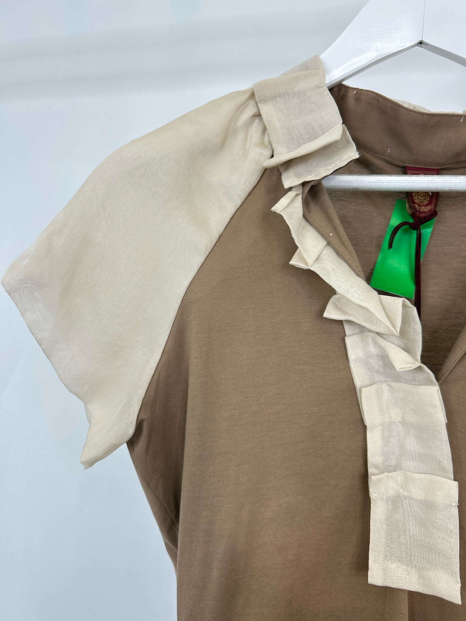 Dondup Size M Brown and Cream Women Top