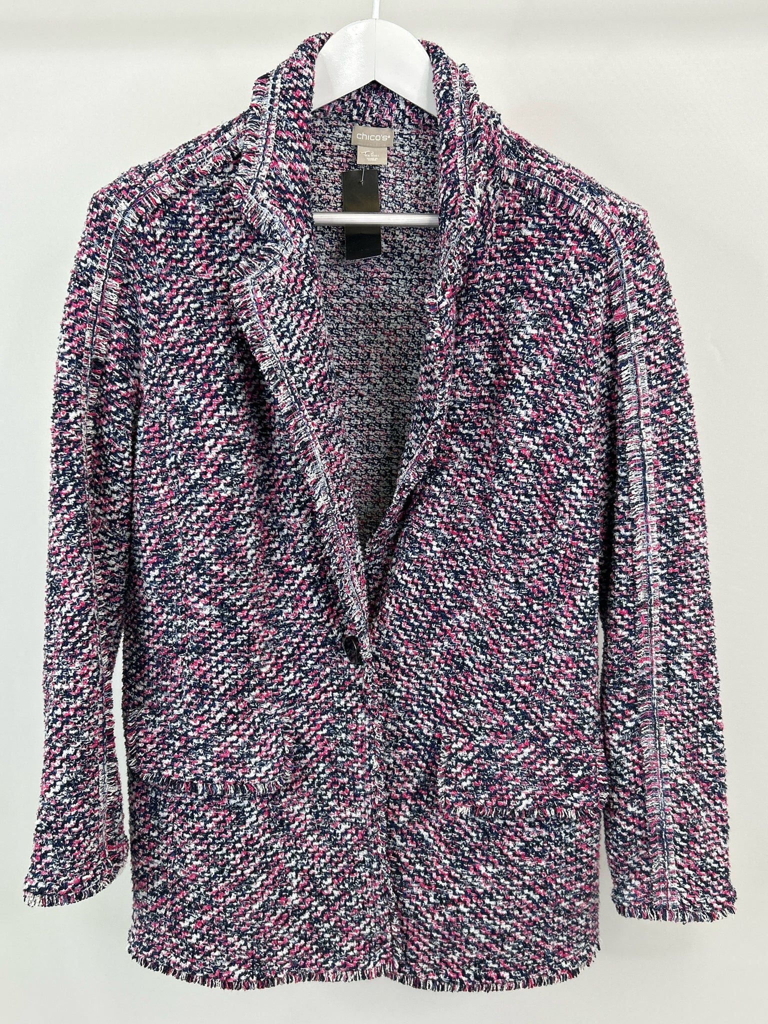 CHICO'S Size L pink and navy Women Jacket