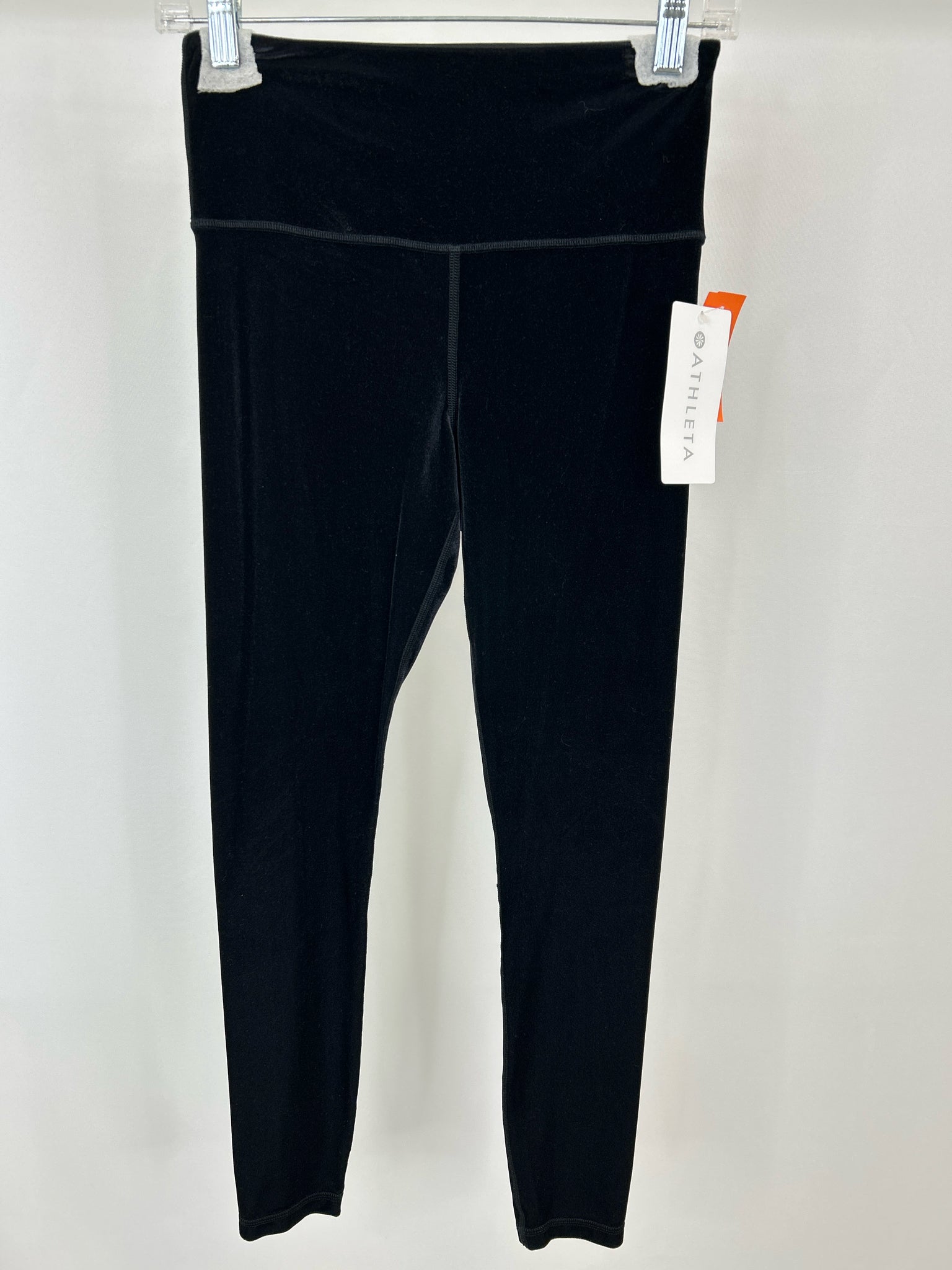 ATHLETA Size S Black Velvet Women Legging NWT