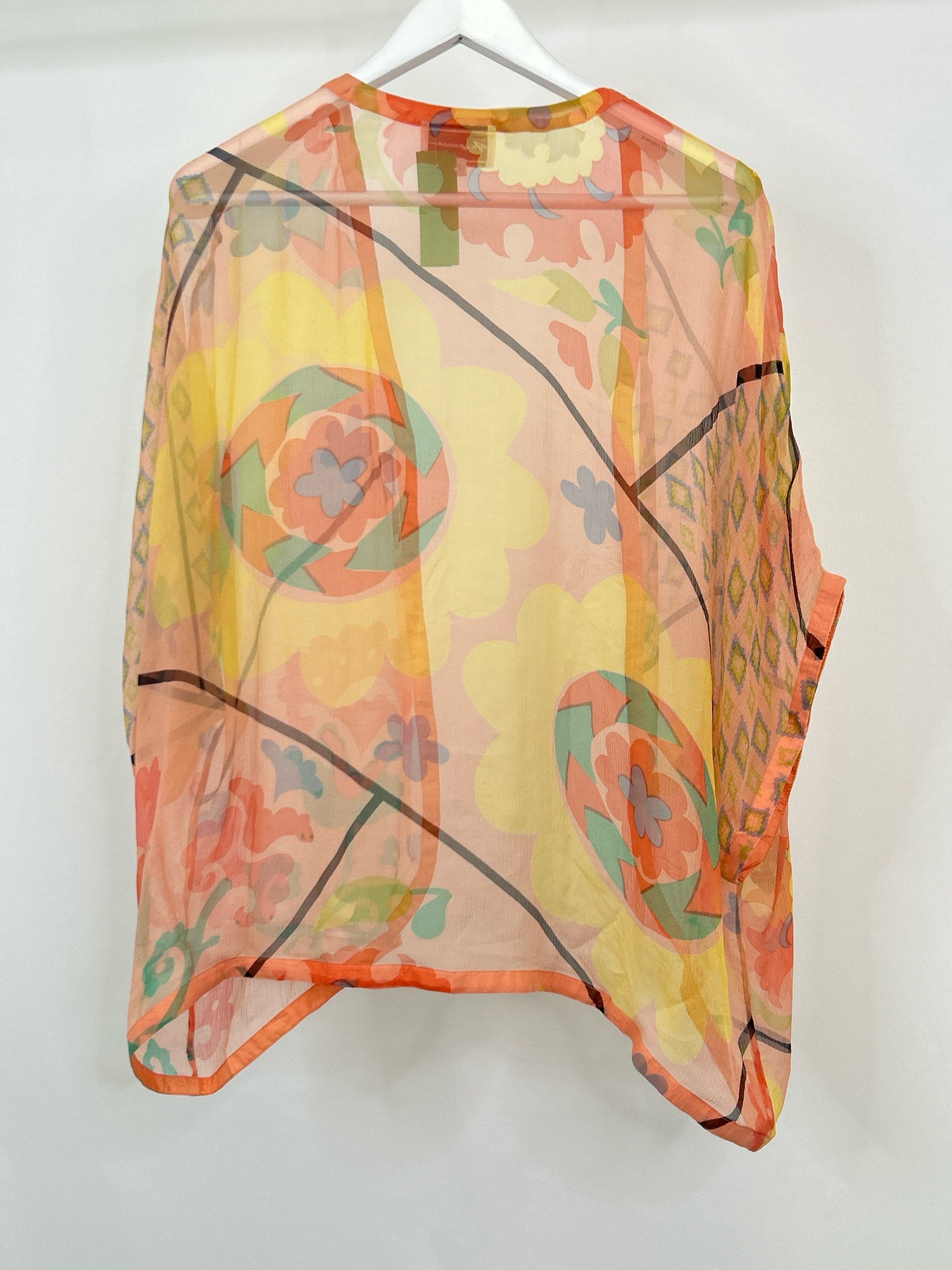 ANUPAMAA Size S Peach Print Women Kimono