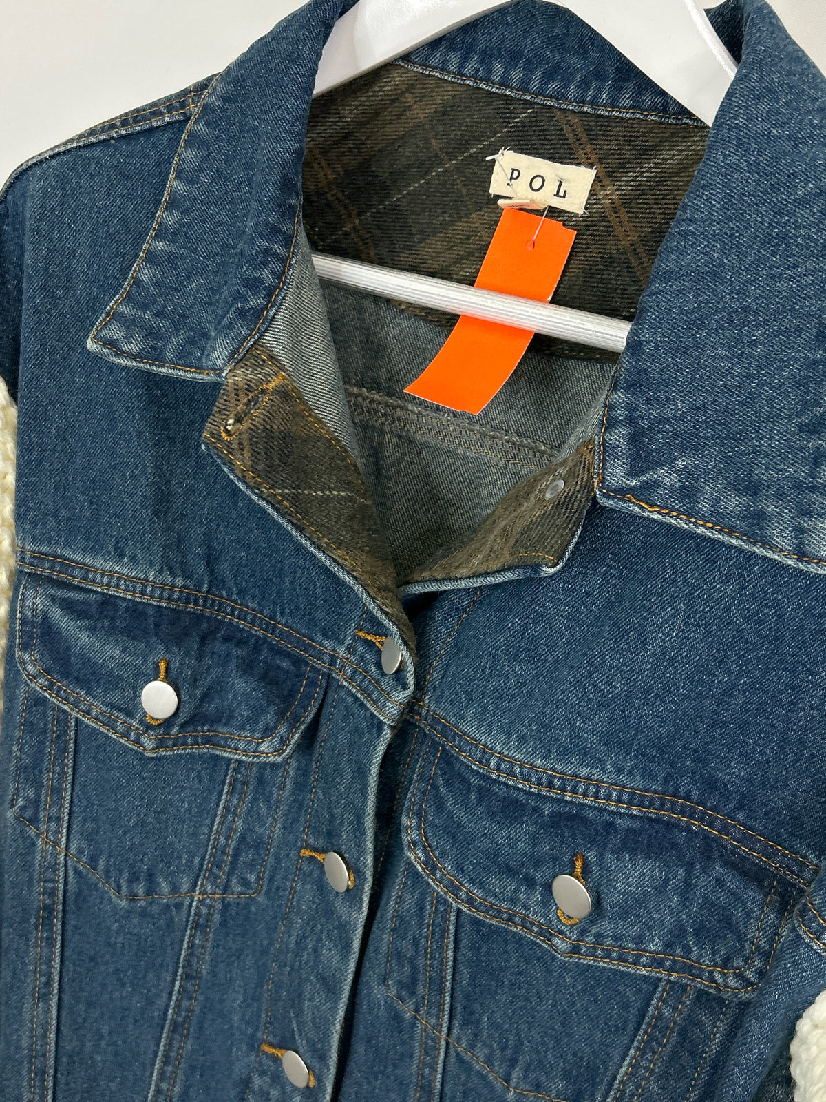 POL Size L BLUE DENIM Women Jacket