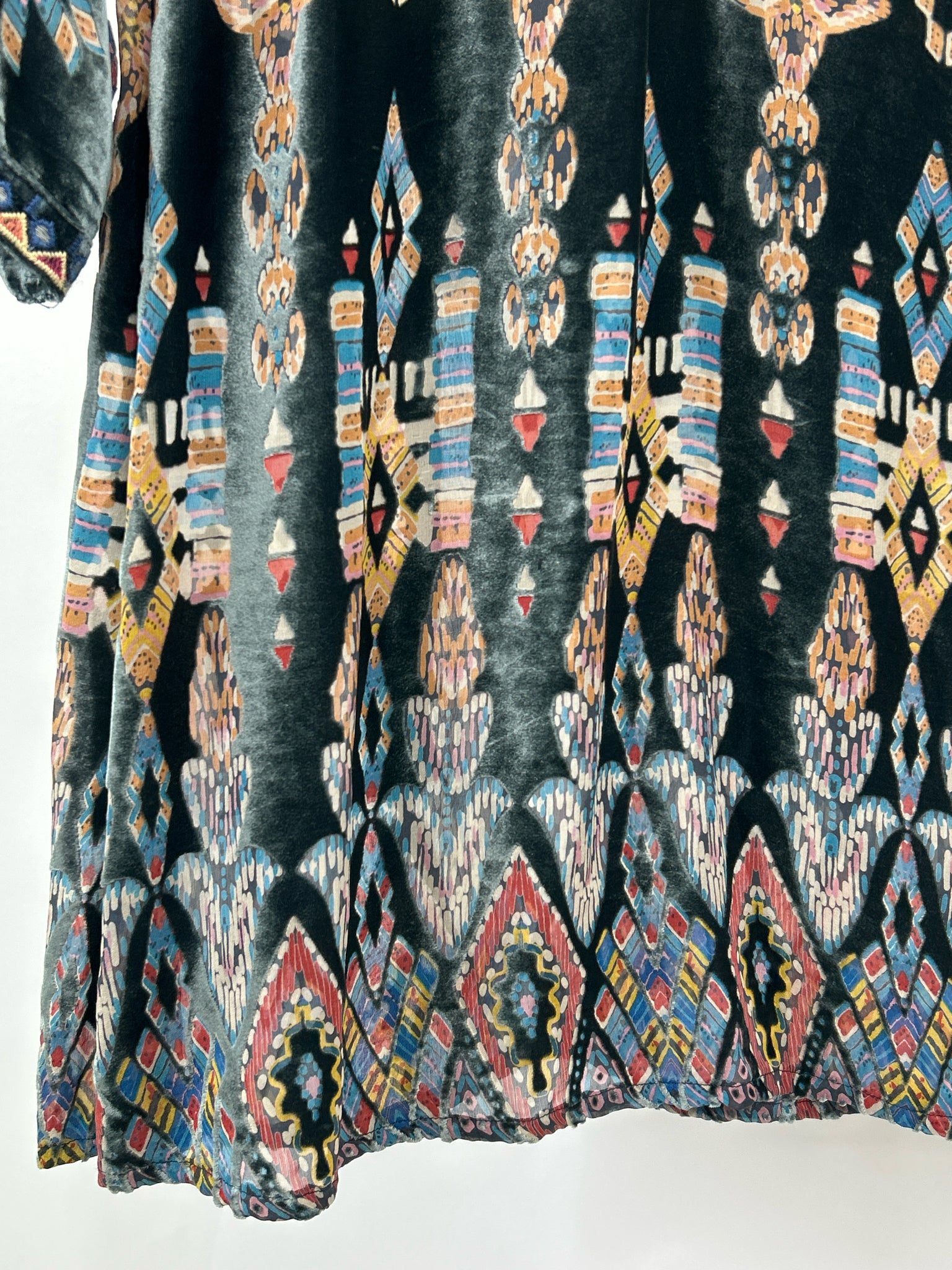 JOHNNY WAS Size XS Blue Print Women Dress