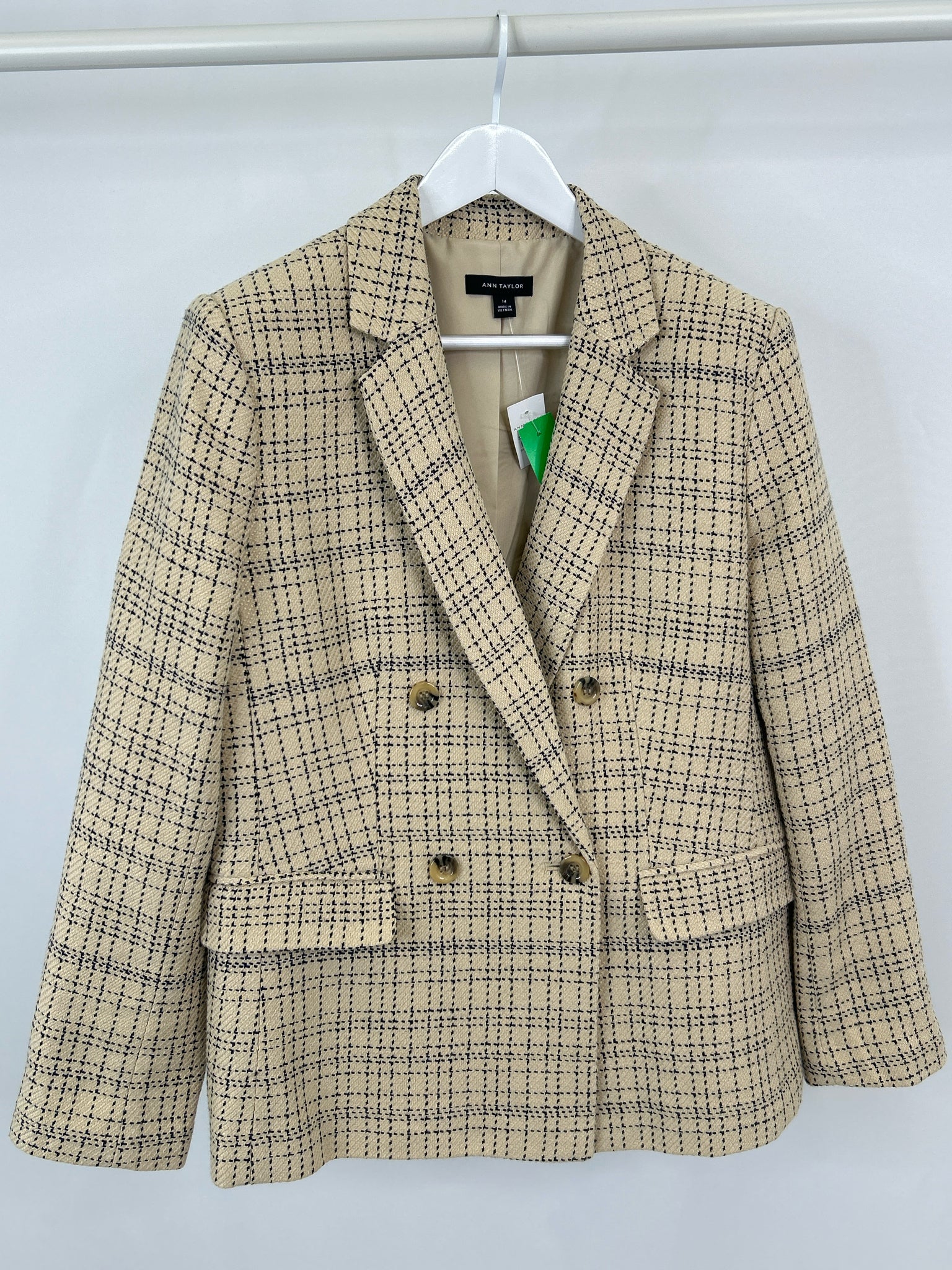 ANN TAYLOR NWT Size 14 Beige Print Women Blazer NWT