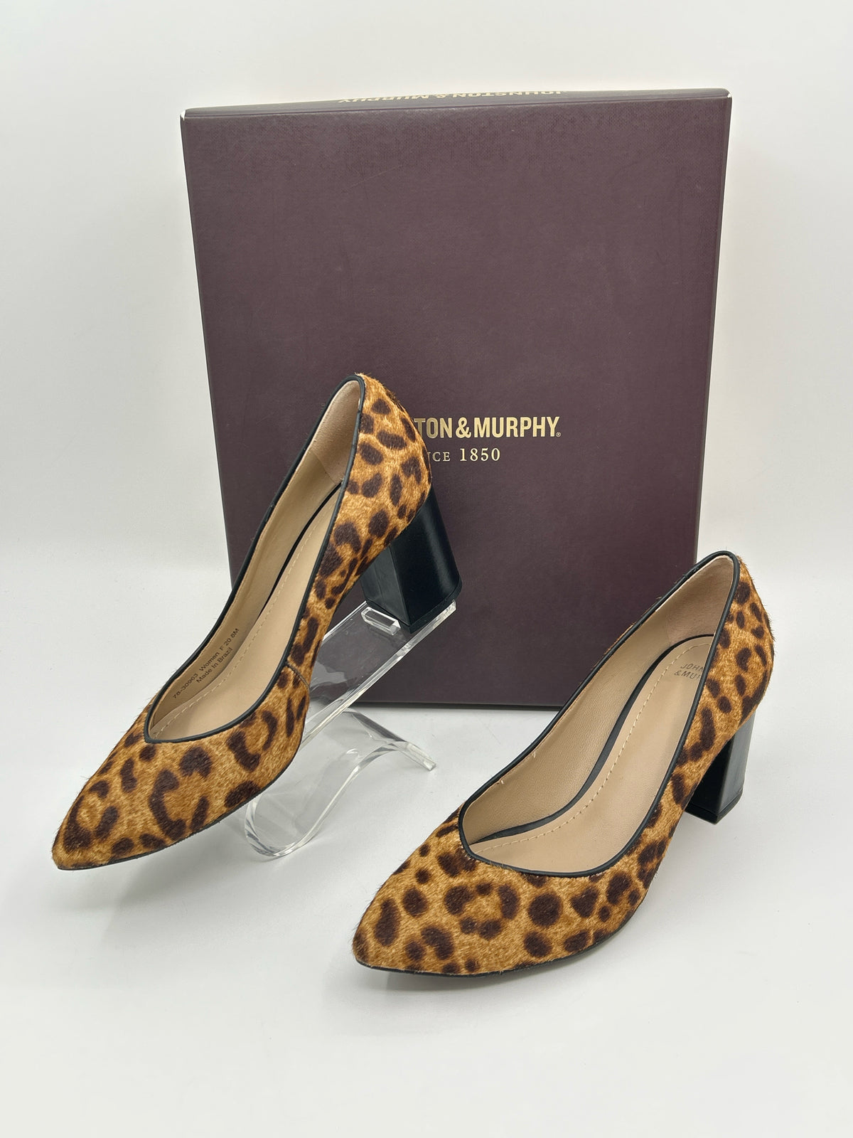 JOHNSTON & MURPHY Size 8M Brown Print Women Pumps