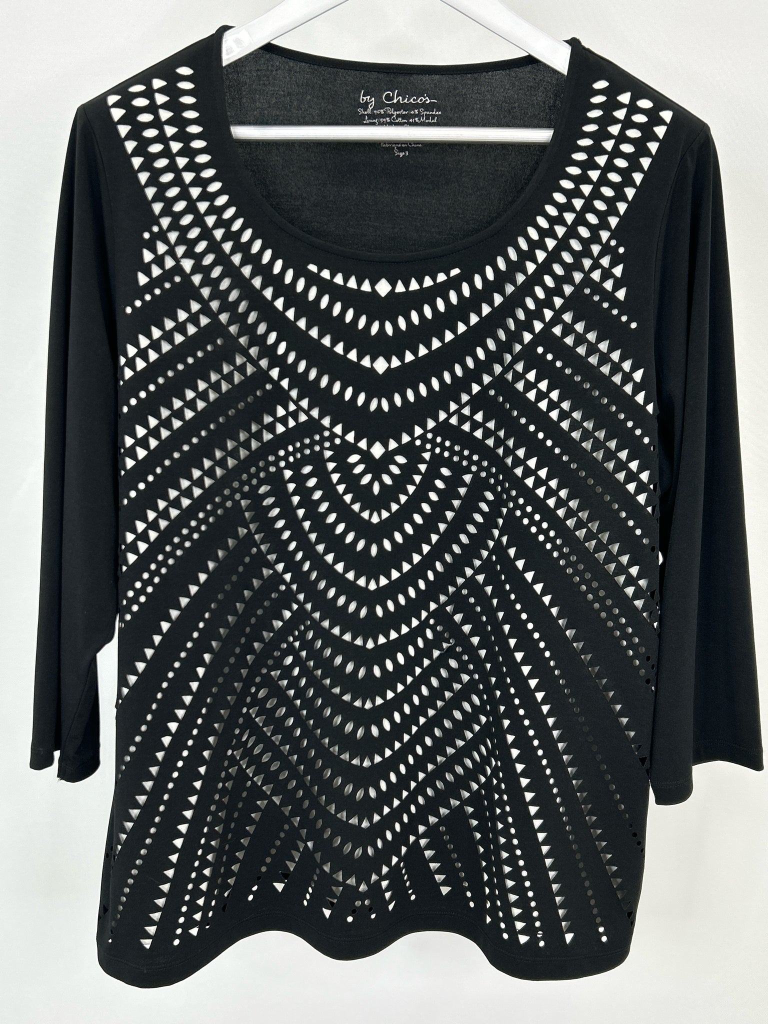 CHICO'S Size 16 Black Women Top