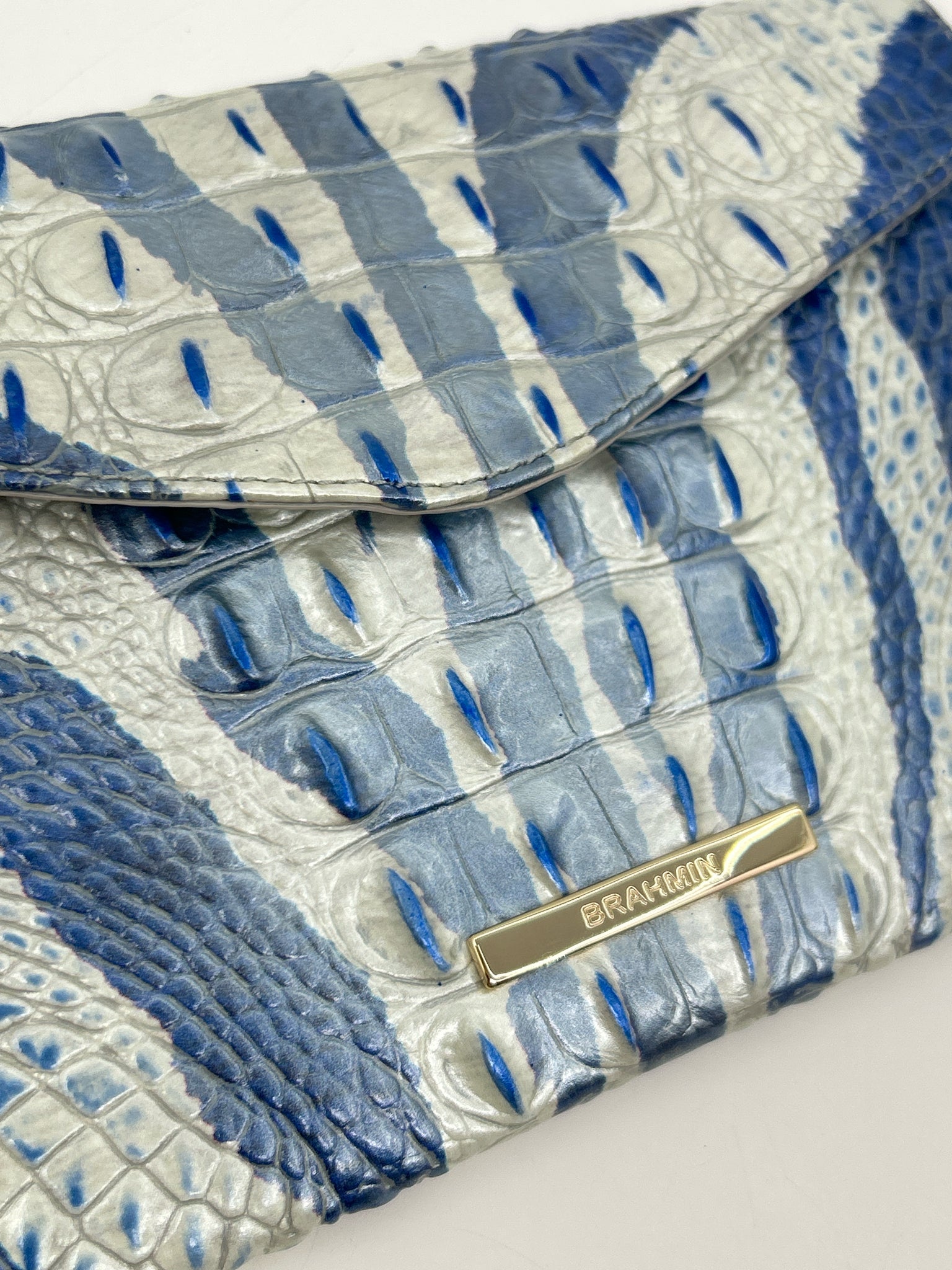 BRAHMIN blue and white Women Clutch