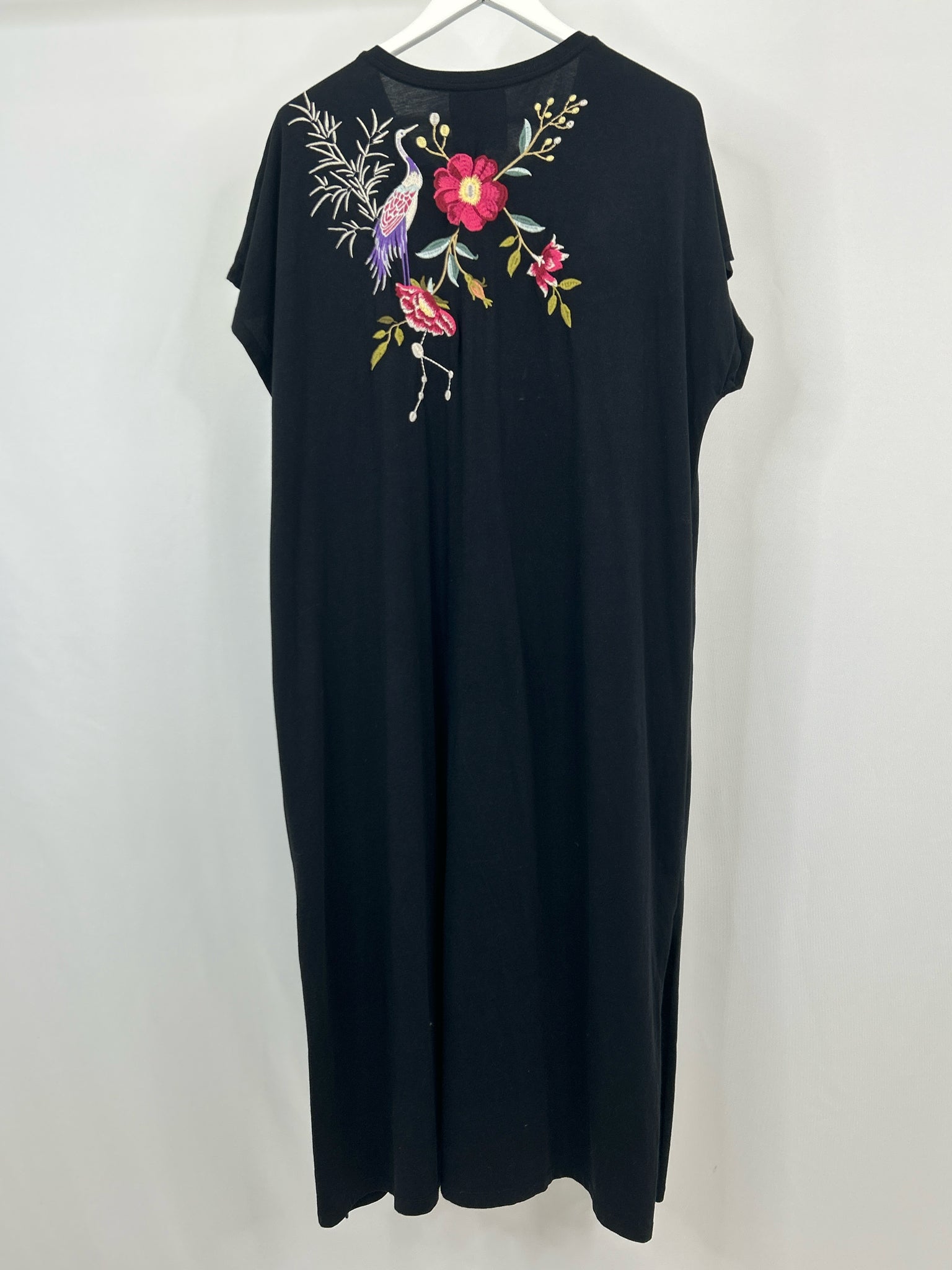 JOHNNY WAS Size XL Black Print Women Dress