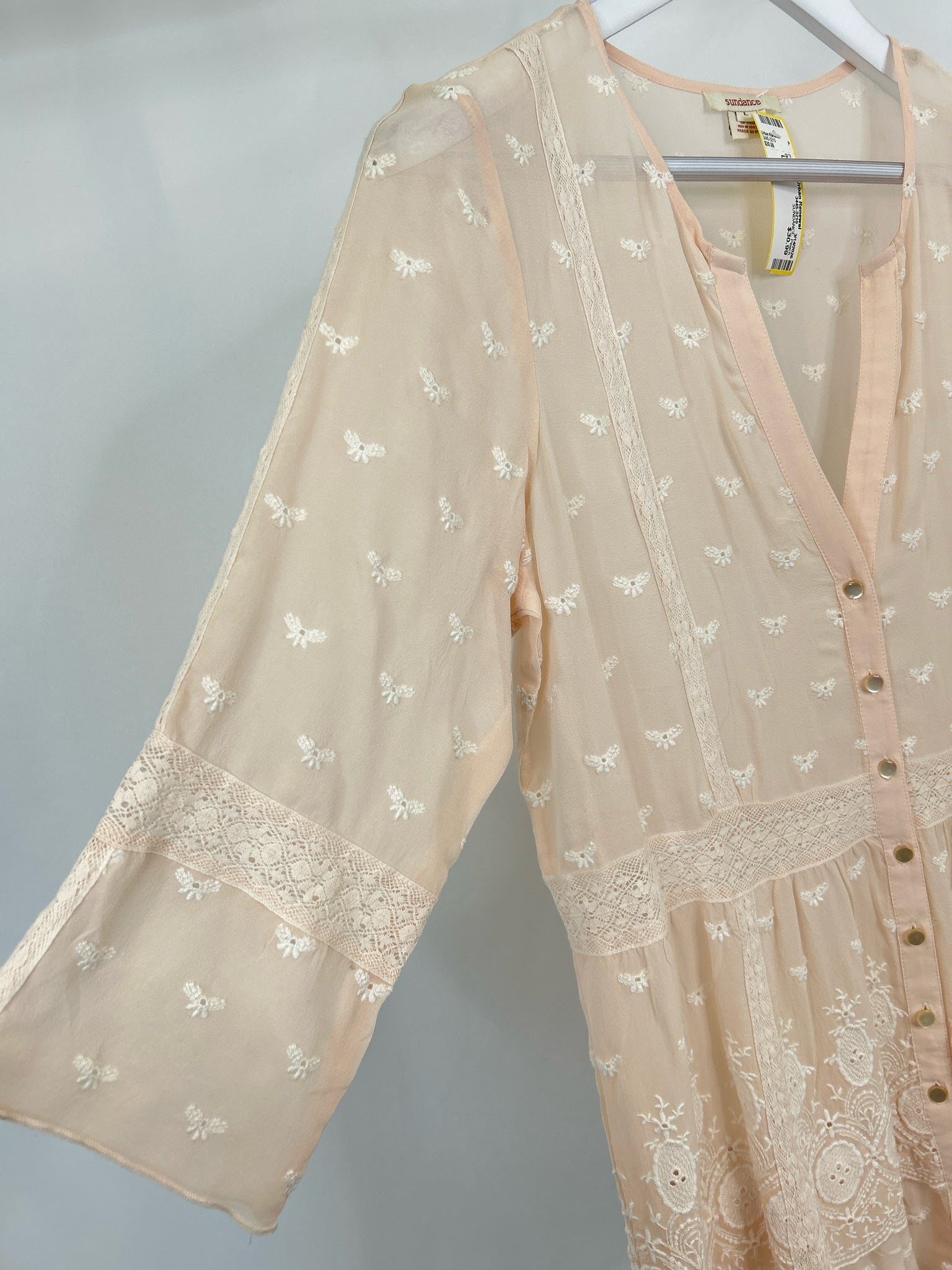 SUNDANCE Size L Peach Pink Women Blouse