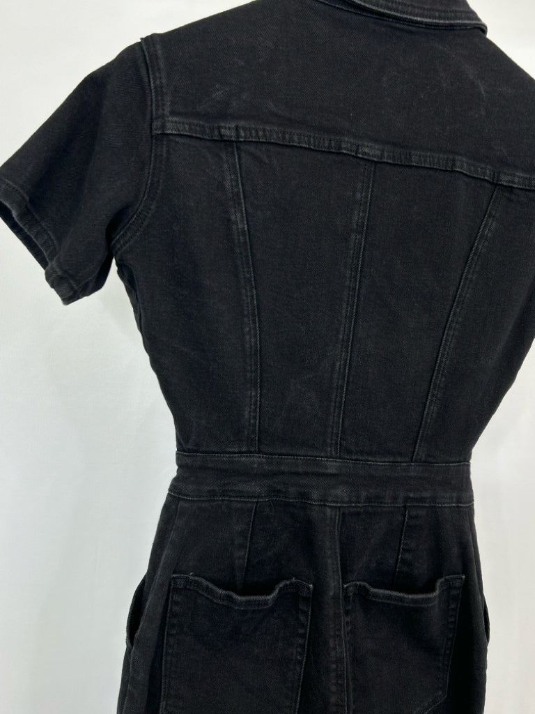 GOOD AMERICAN Women Size 2 BLACK DENIM Jumpsuit