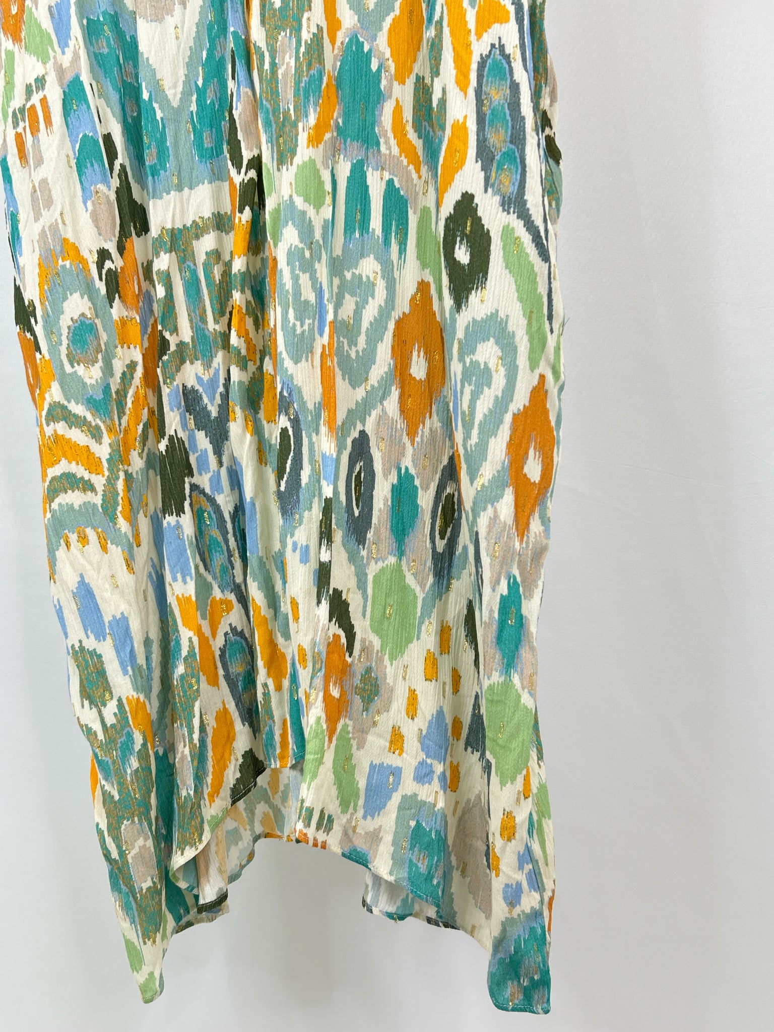 ZARA Size XL/XXL Green Print Women Dress