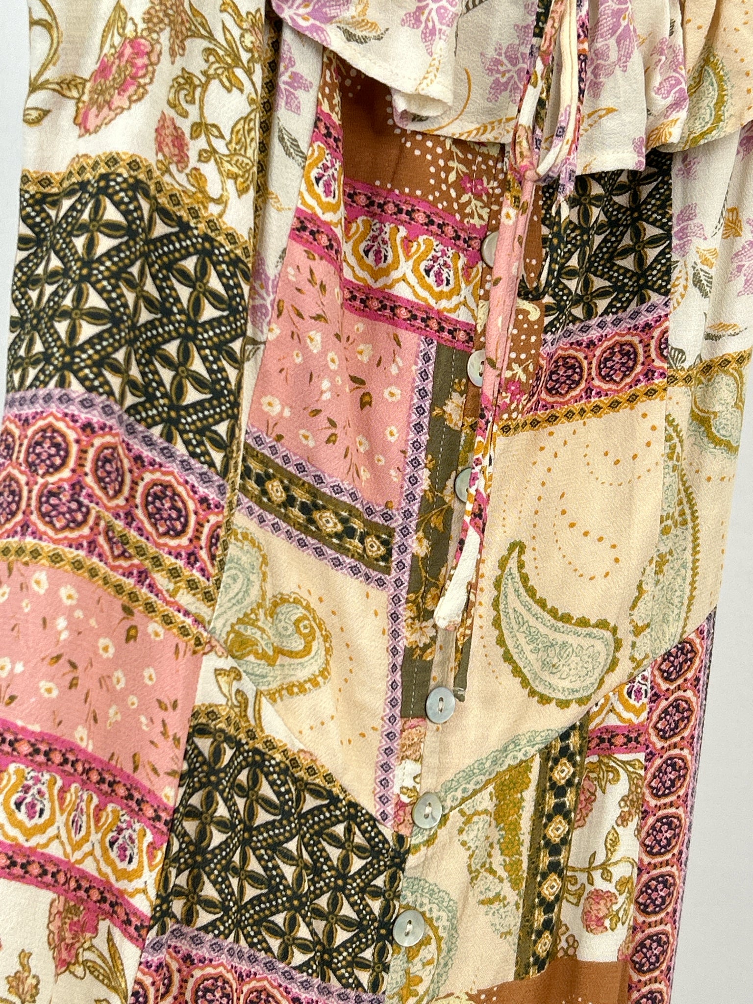 Z Supply Size M Cream Print Women Dress