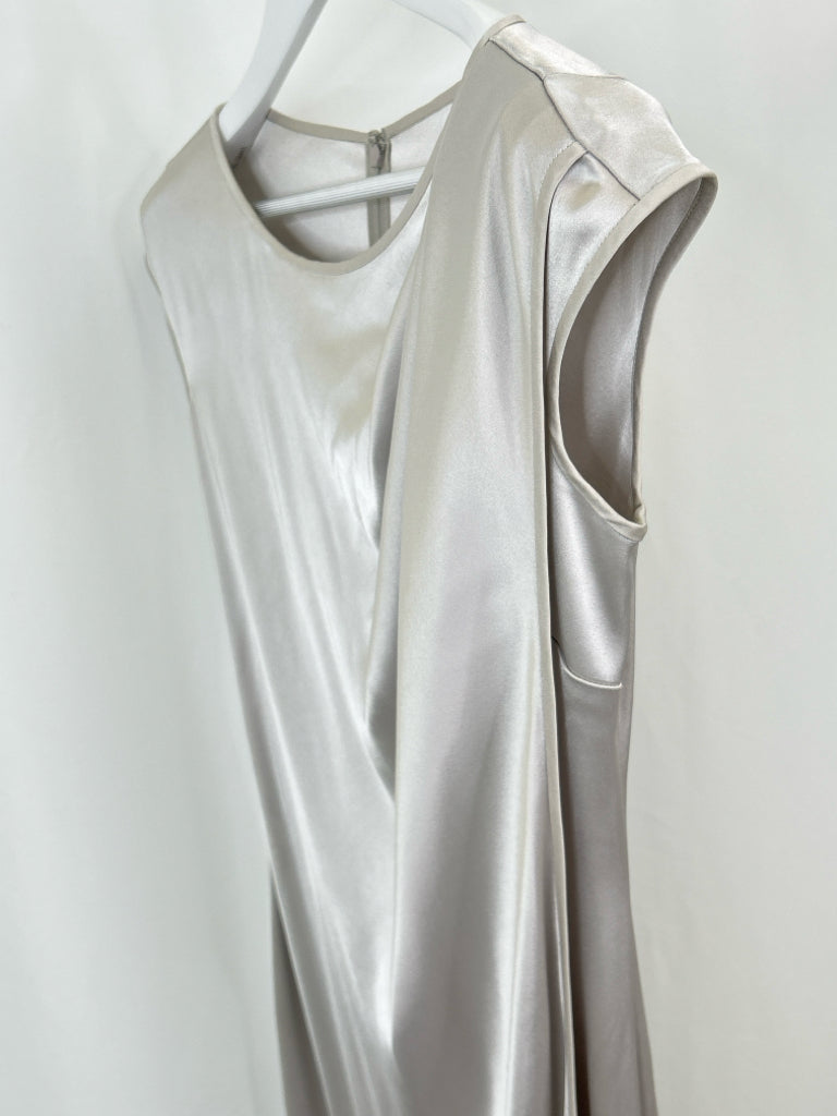 ST JOHN Women Size 4 Grey Satin Formal Cocktail Dress