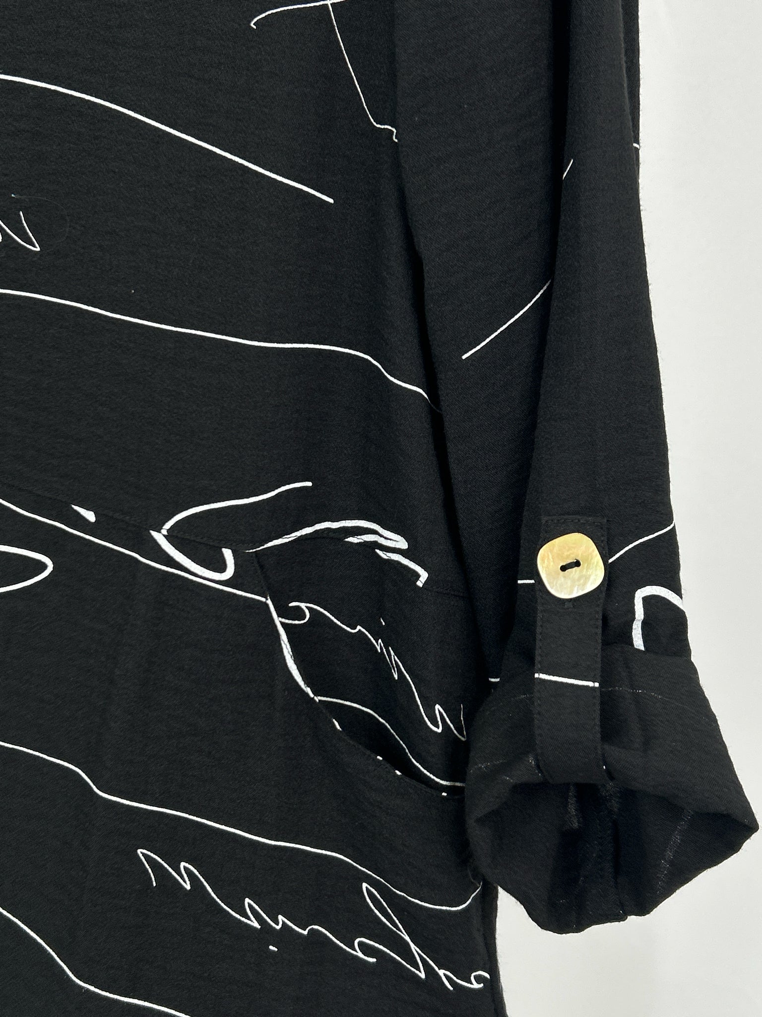 John Mark Size S Black Print Women Tunic