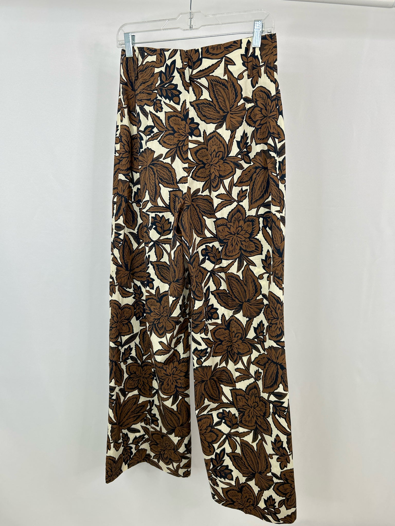 ZARA Size M Brown Floral Women Pants NWT