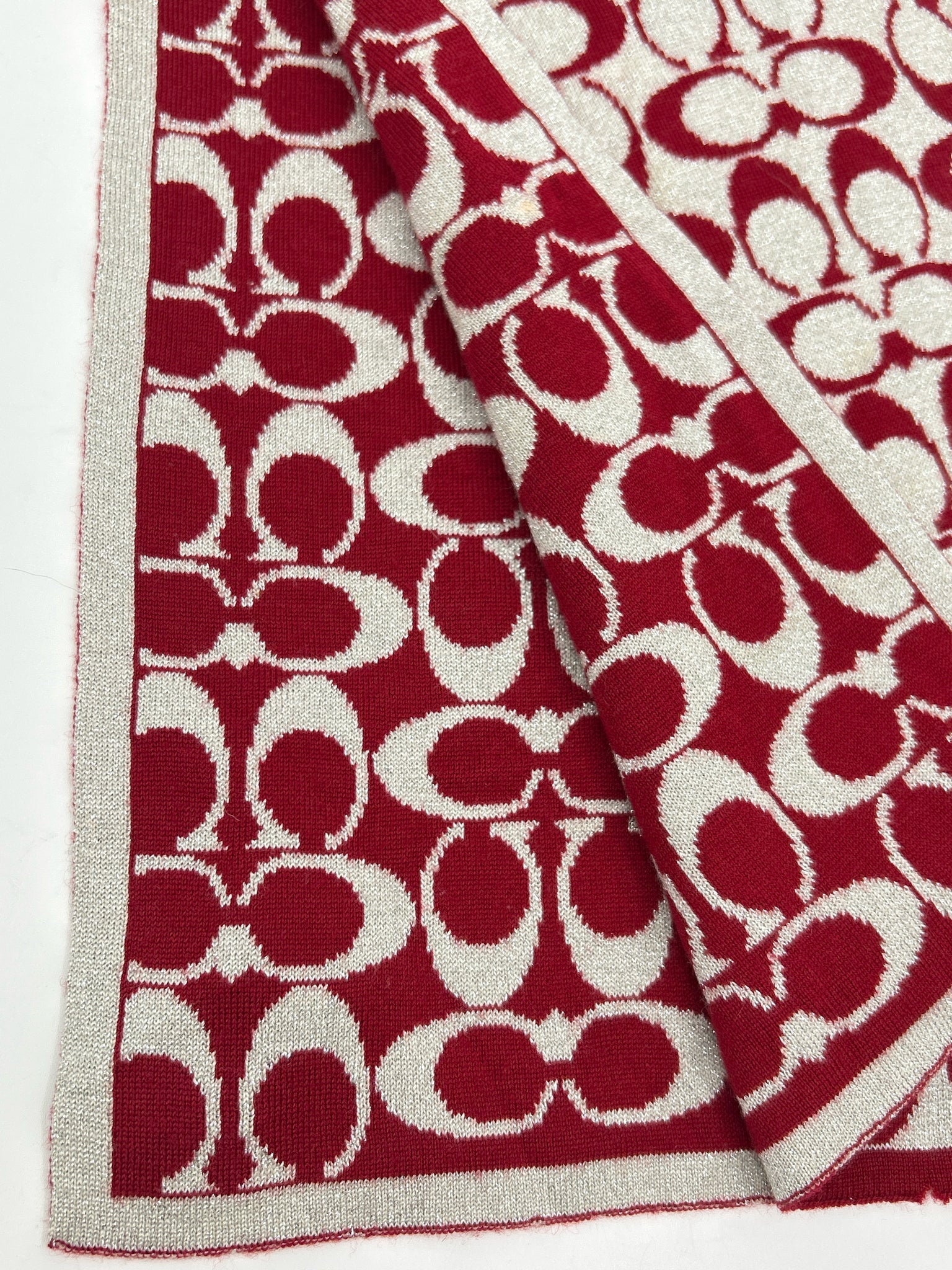 COACH SILVER AND RED Women Scarf