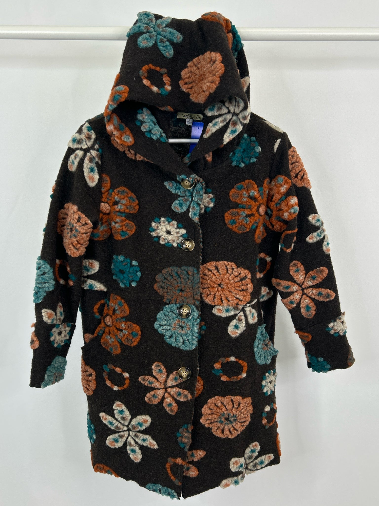 CAMILLE AND CO Size S Brown floral Women Coat