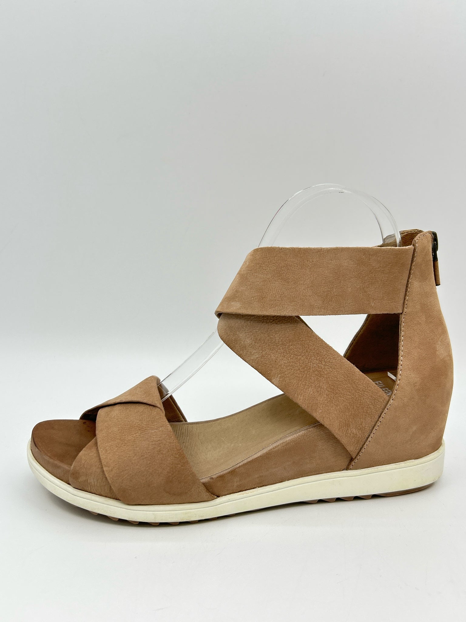 EILEEN FISHER Size 8 TAUPE AND WHITE Women Sandal