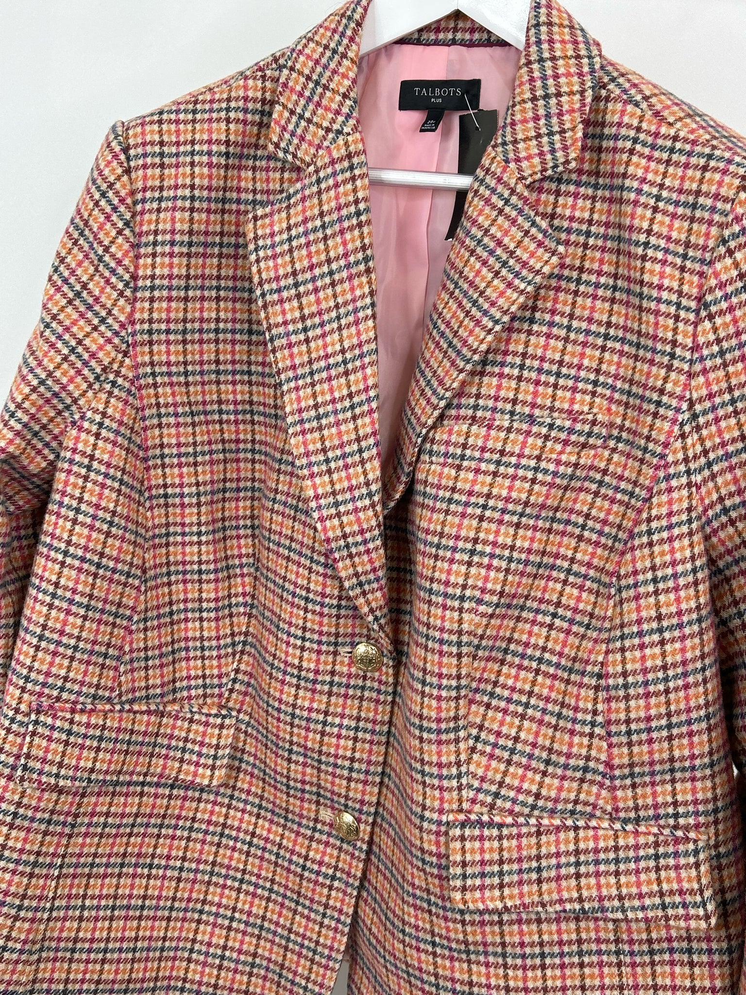 TALBOTS Size 20W Pink and Brown Women Blazer