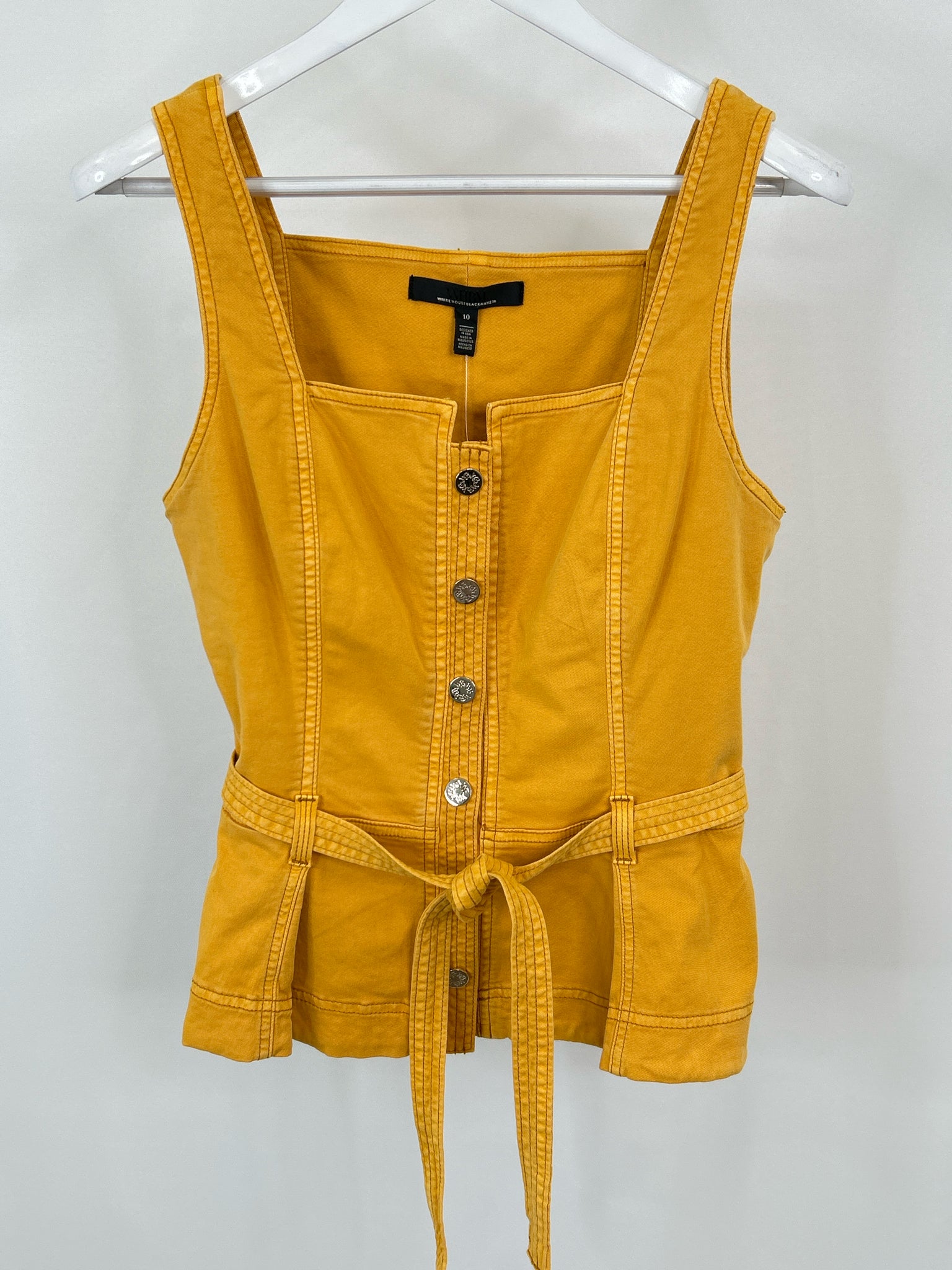 White House Black Market Size 10 Gold Women's Top