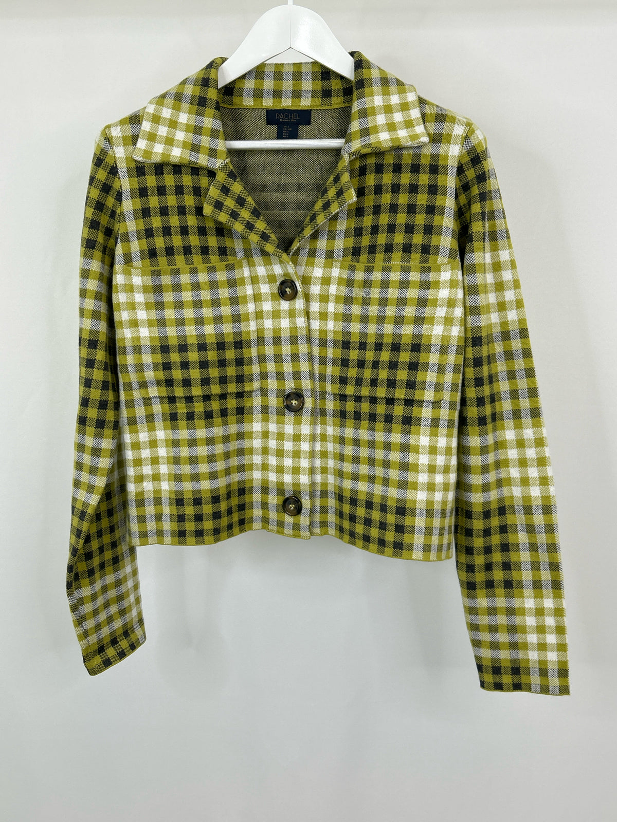 Rachel Rachel Roy Size L Lime Green Print Women Cardigan