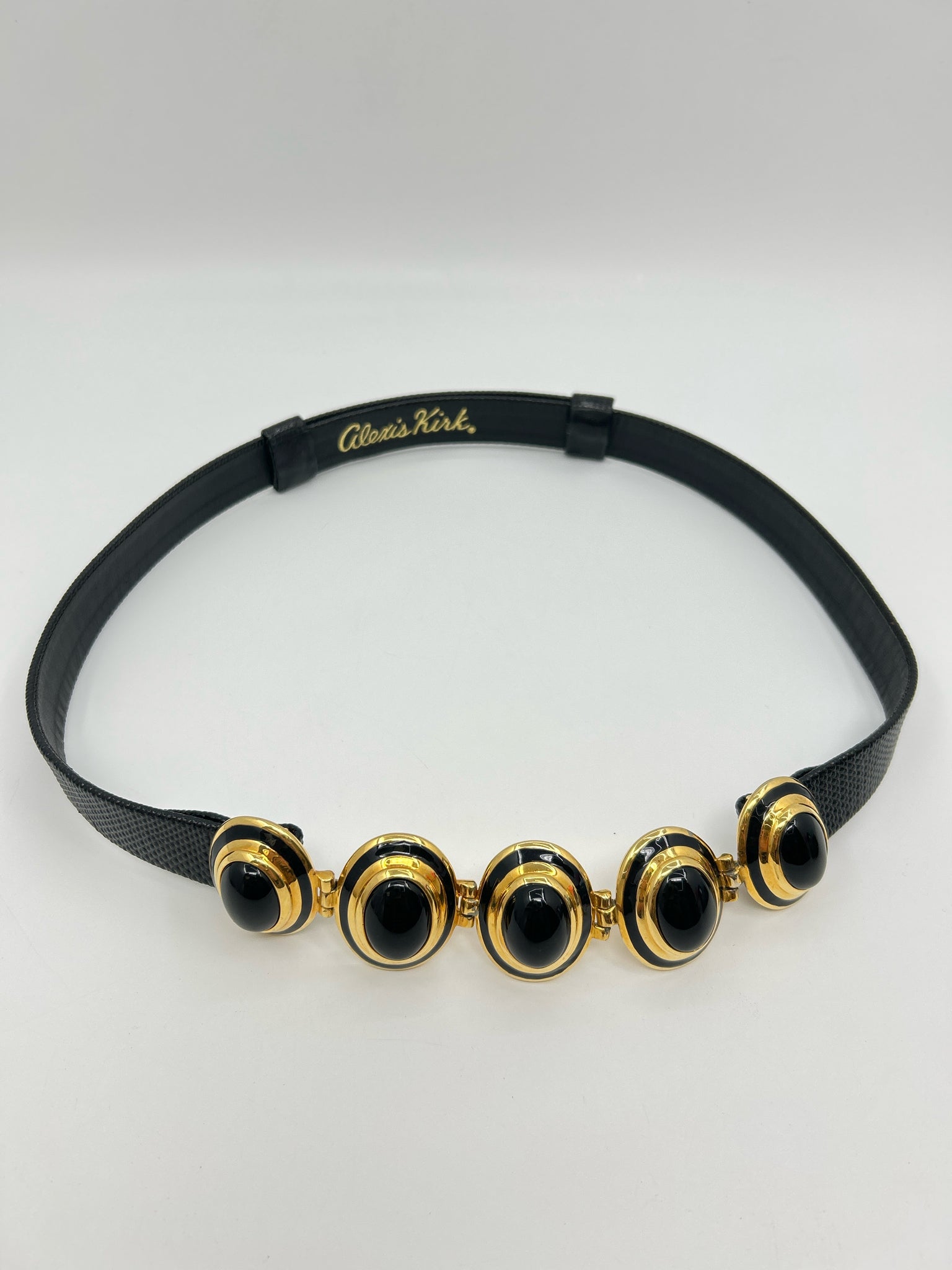 ALEXIS KIRK BLACK AND GOLD XS-M Belt