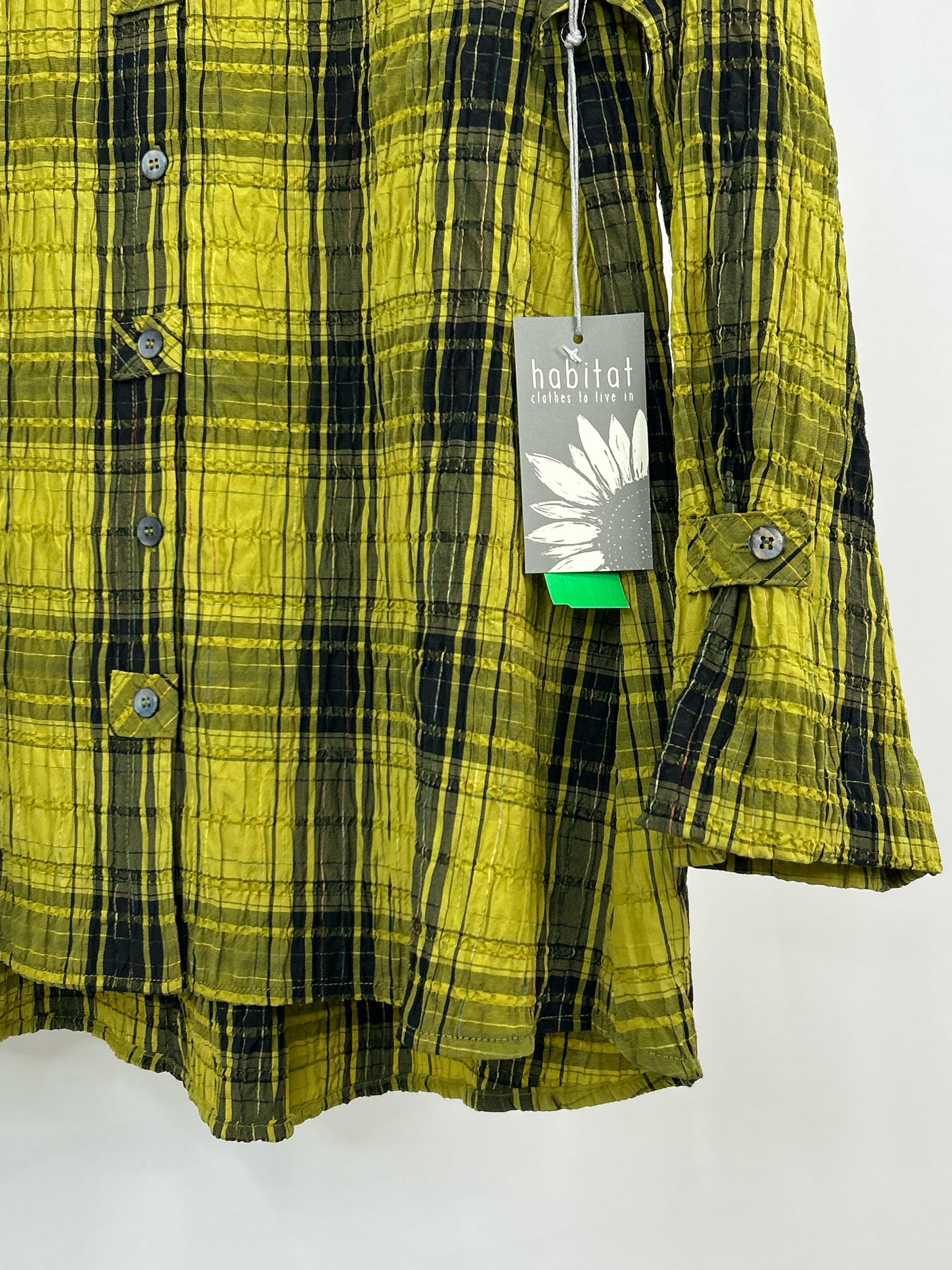 HABITAT Size S Green and Black Women Shirt NWT