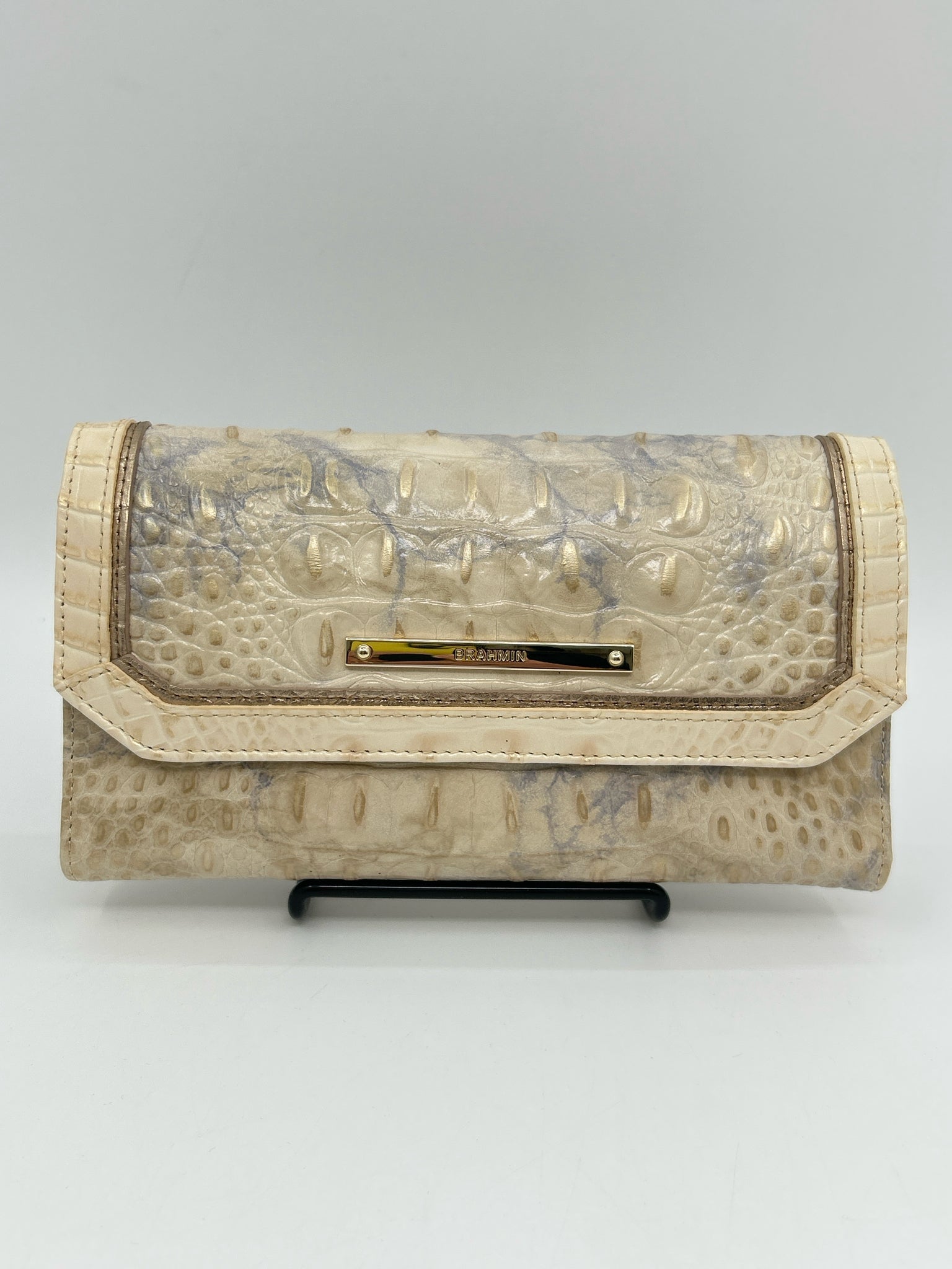 BRAHMIN Cream and Blue Women Wallet