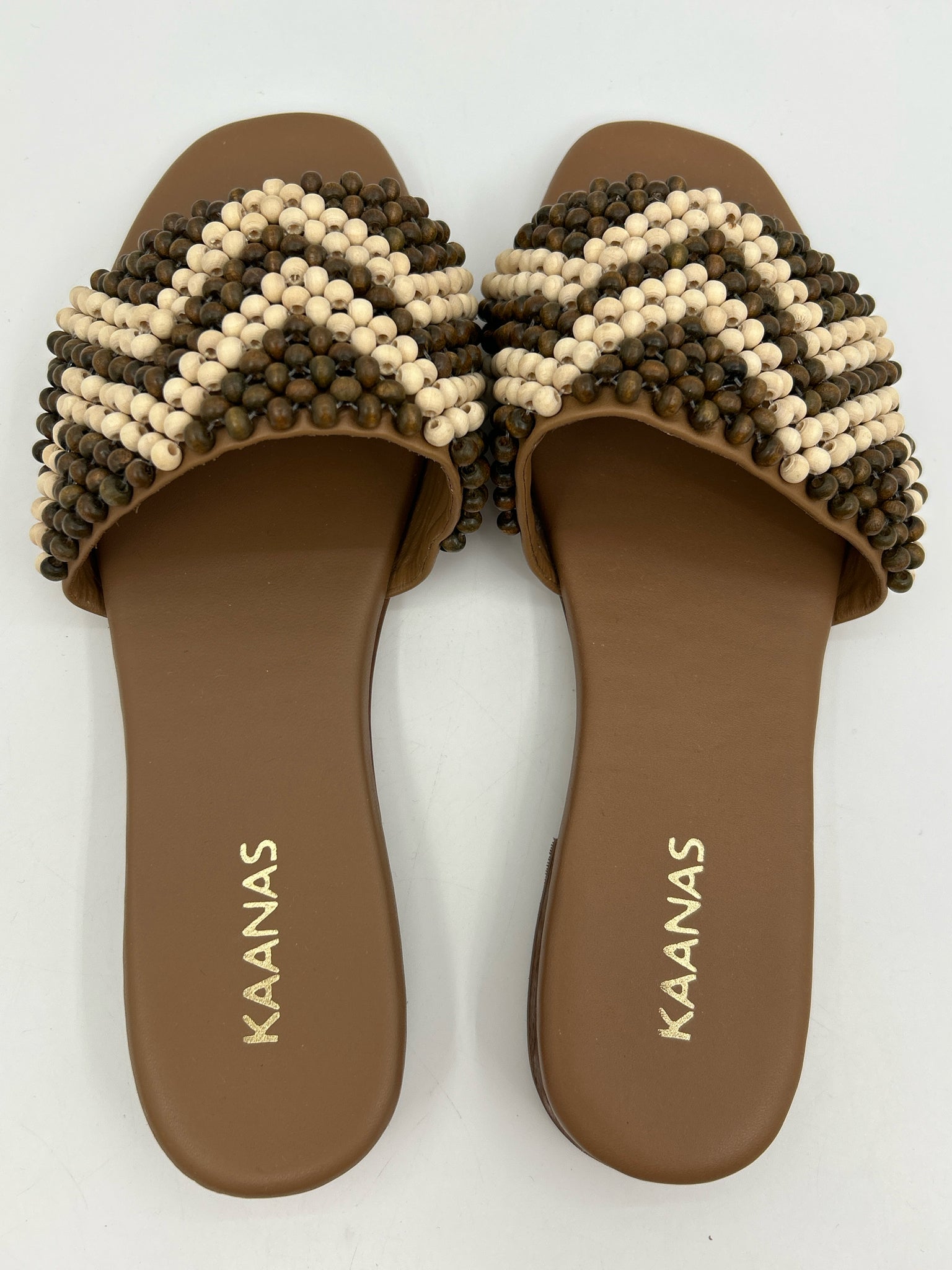 KAANAS Size 8 BROWN AND BEIGE Women Sandal