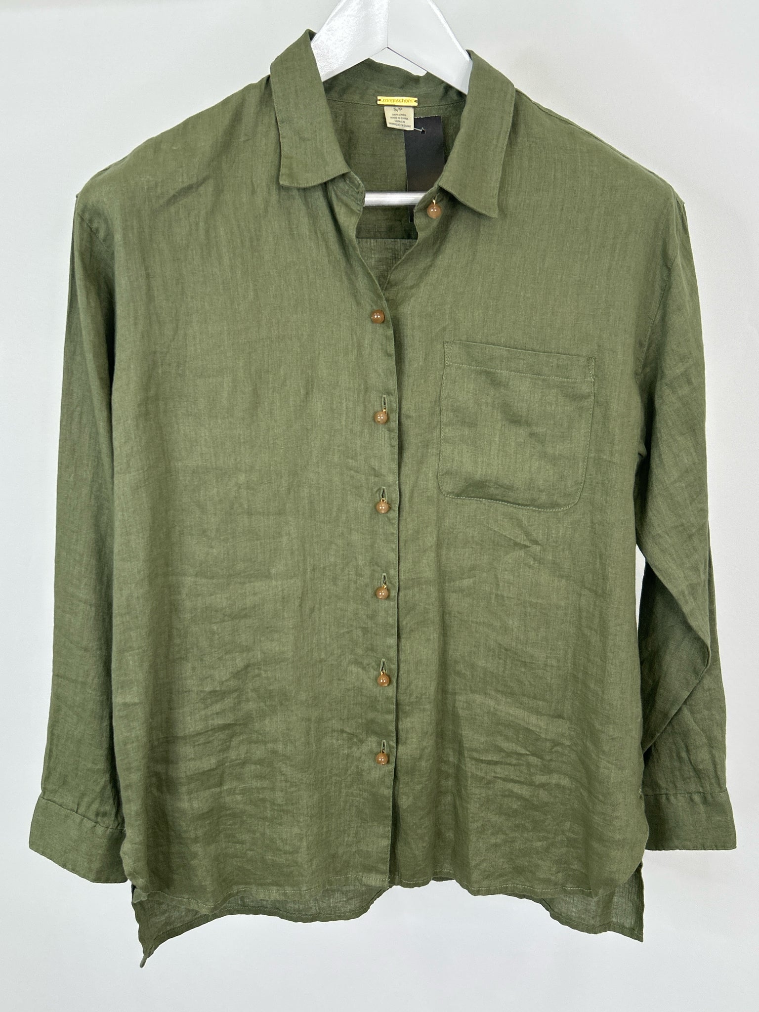 MAGASCHONI Size S OLIVE GREEN Women Blouse
