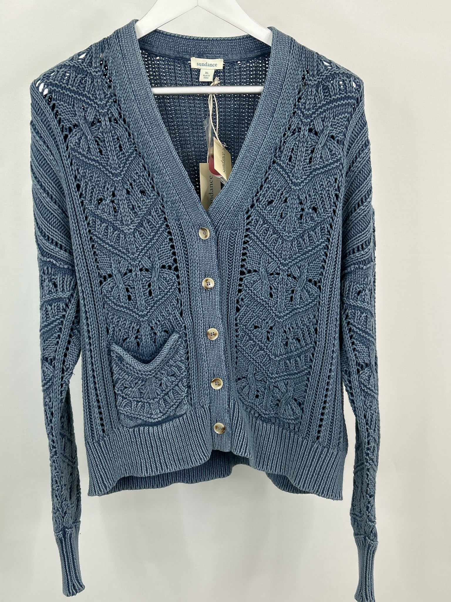 SUNDANCE Size XL Blue Women Cardigan