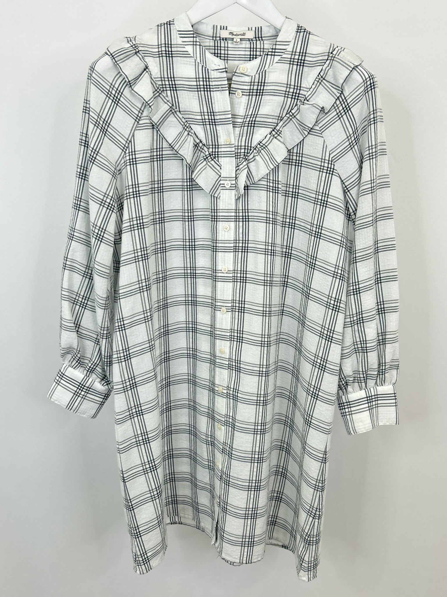 MADEWELL Size S WHITE AND GRAY Women Dress
