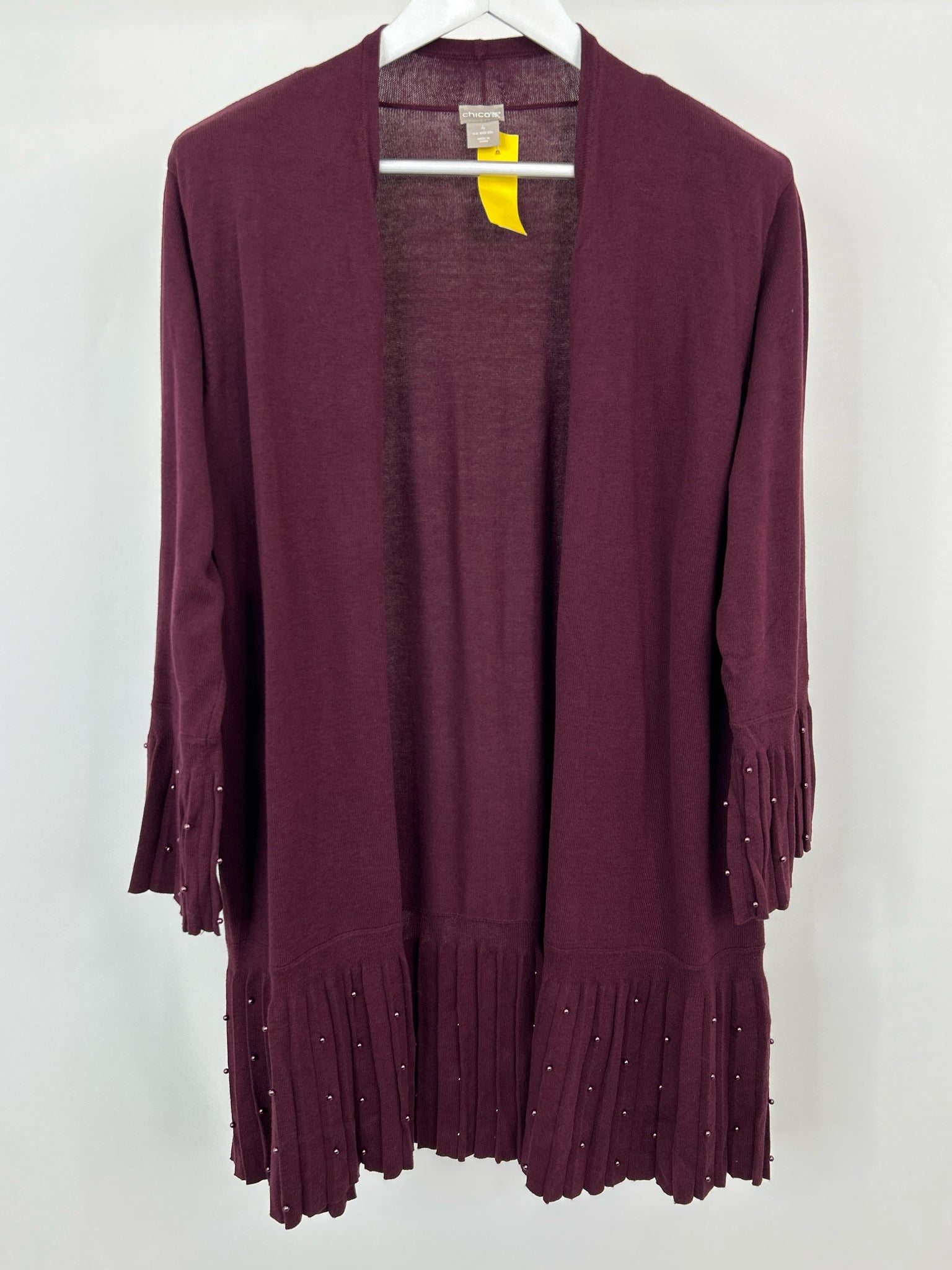 CHICO'S Size XXL Merlot Women Cardigan