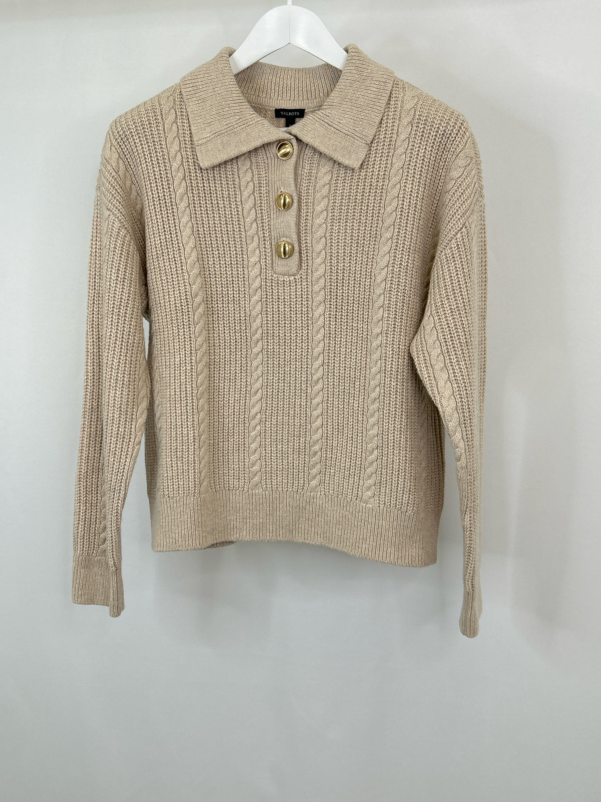 TALBOTS NWT Size L Beige Women Sweater