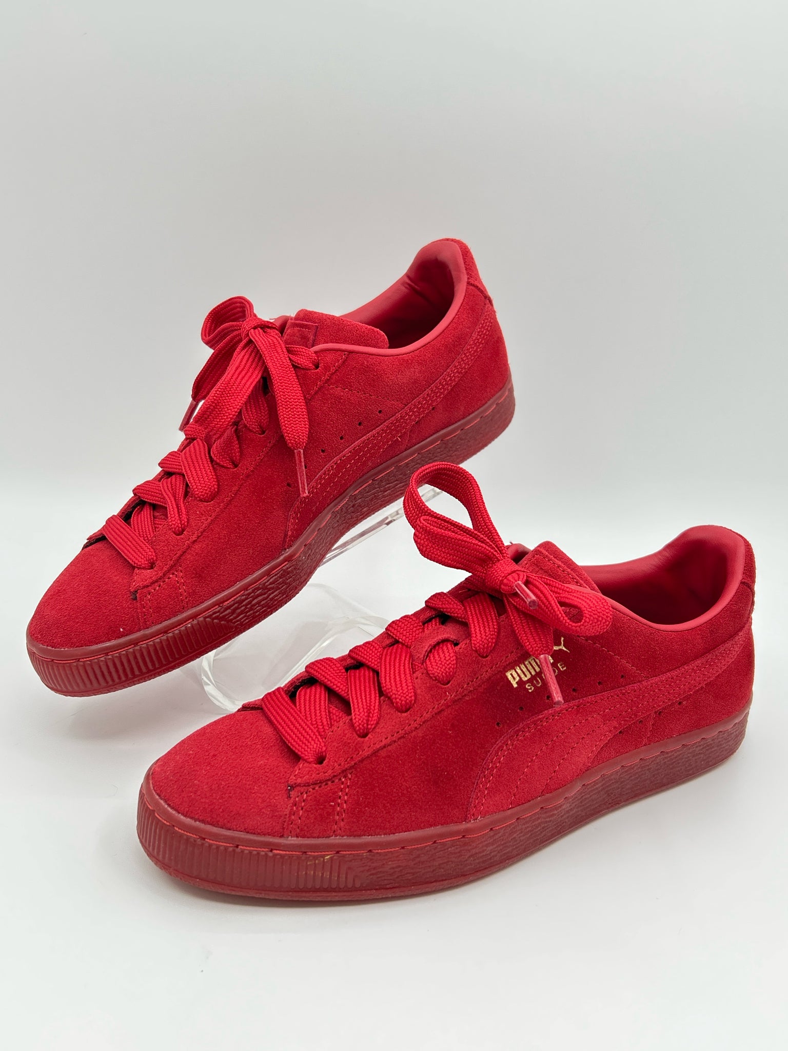 PUMA Size 8.5 Red Suede neakers