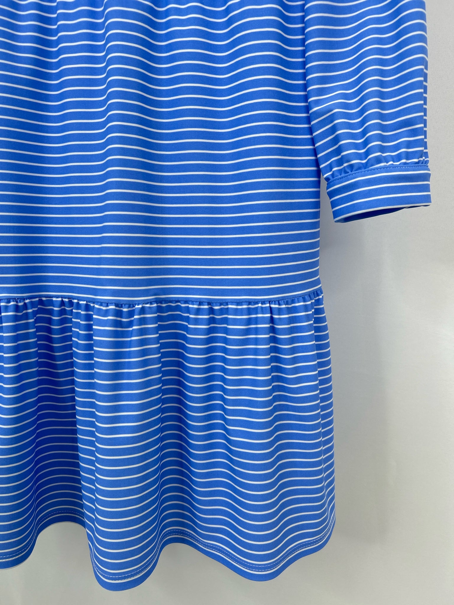 JUDE CONNALLY Size L Blue Striped Women Dress