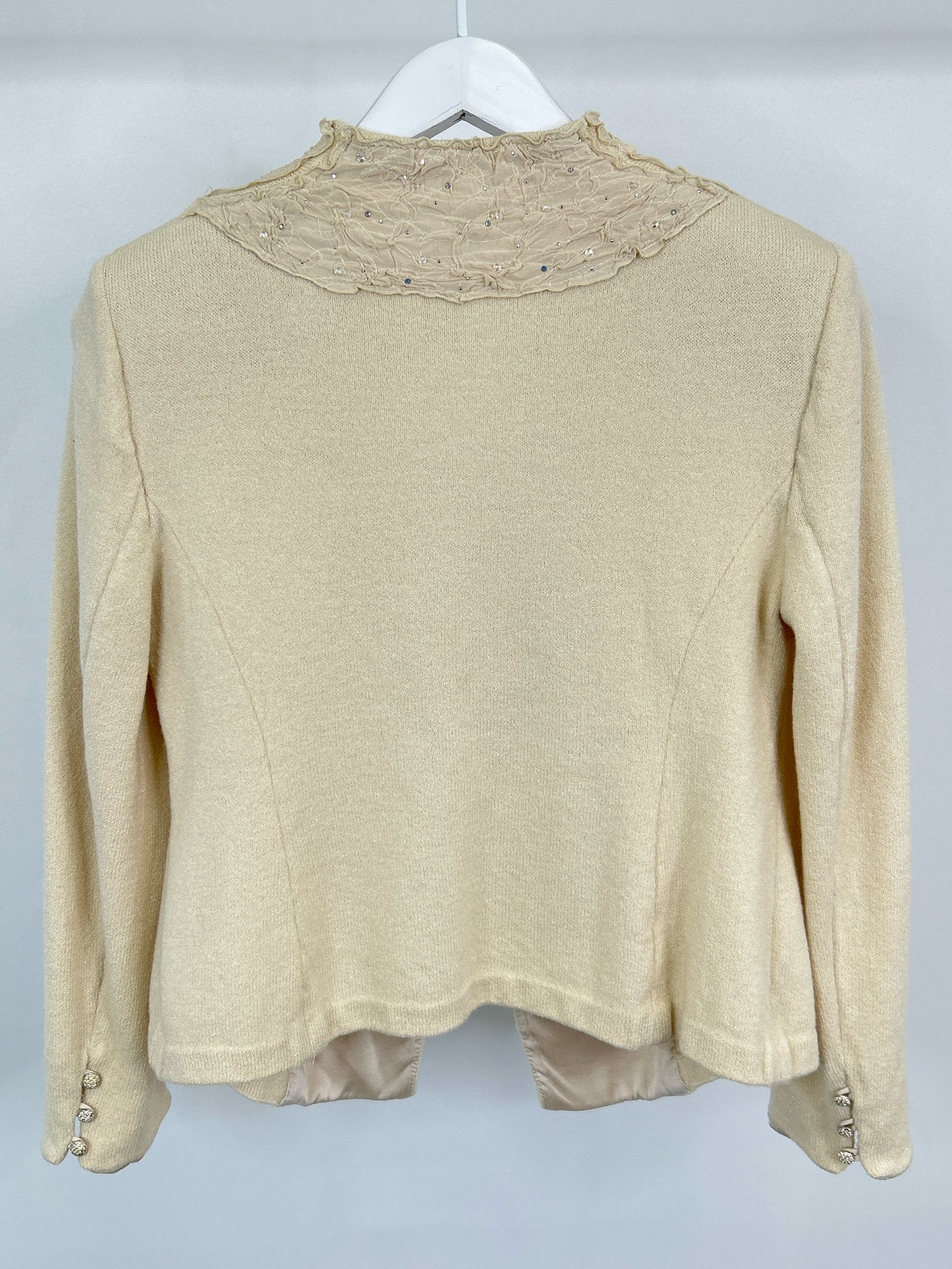 ST JOHN EVENING Size 8 Cream Women Jacket