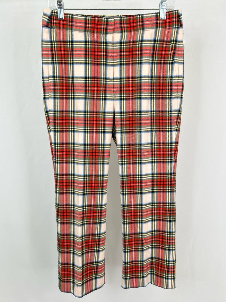 J. CREW Women Size 8P Red Plaid Pants