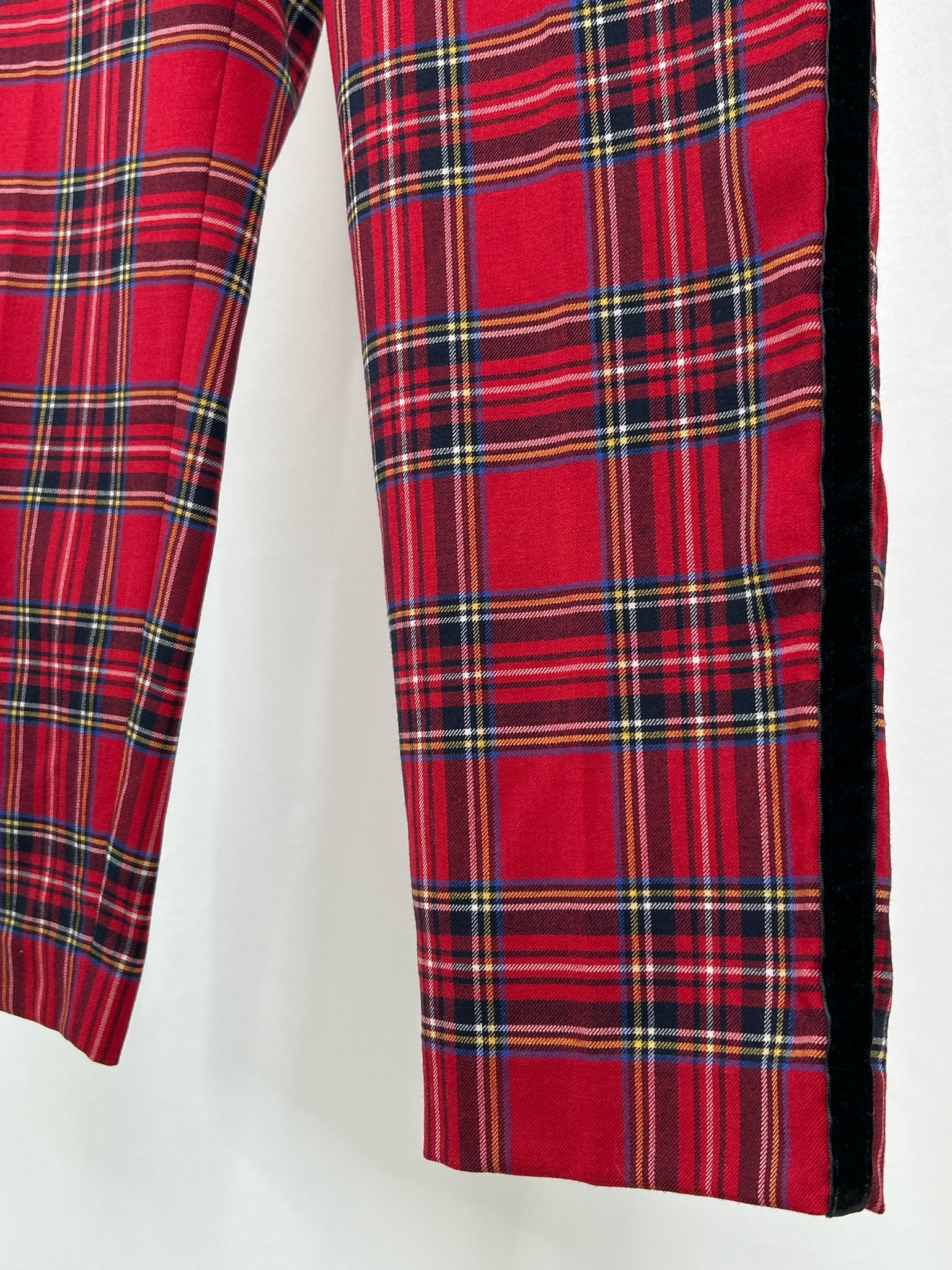 TALBOTS Size 14 Red Plaid Women Pants NWT