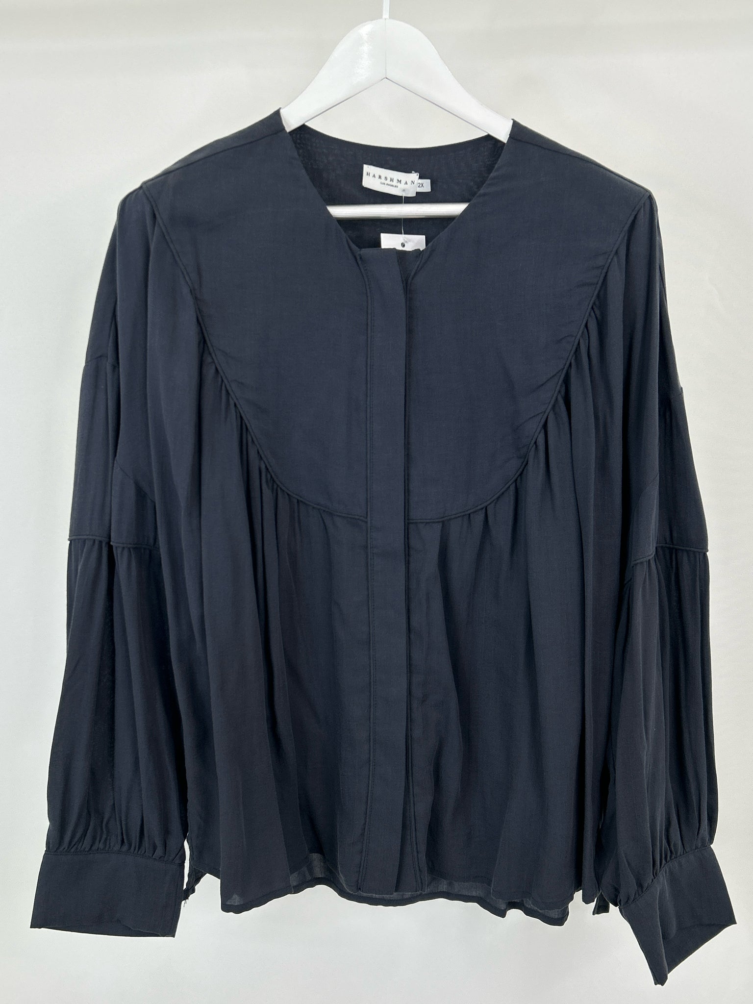 Harshman Size 2X Navy Women Shirt