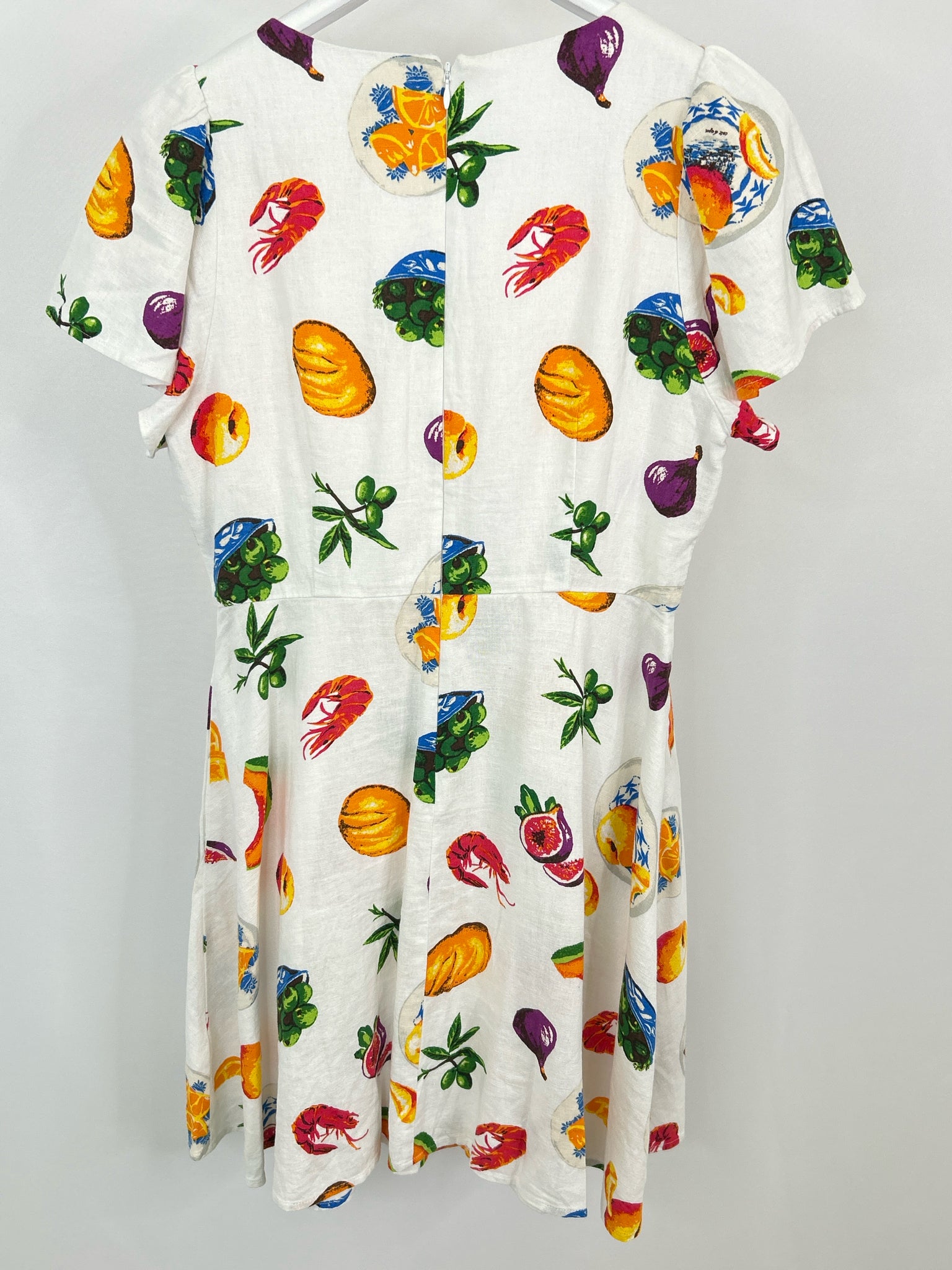 J CREW FACTORY Size 8 White Print Women Dress