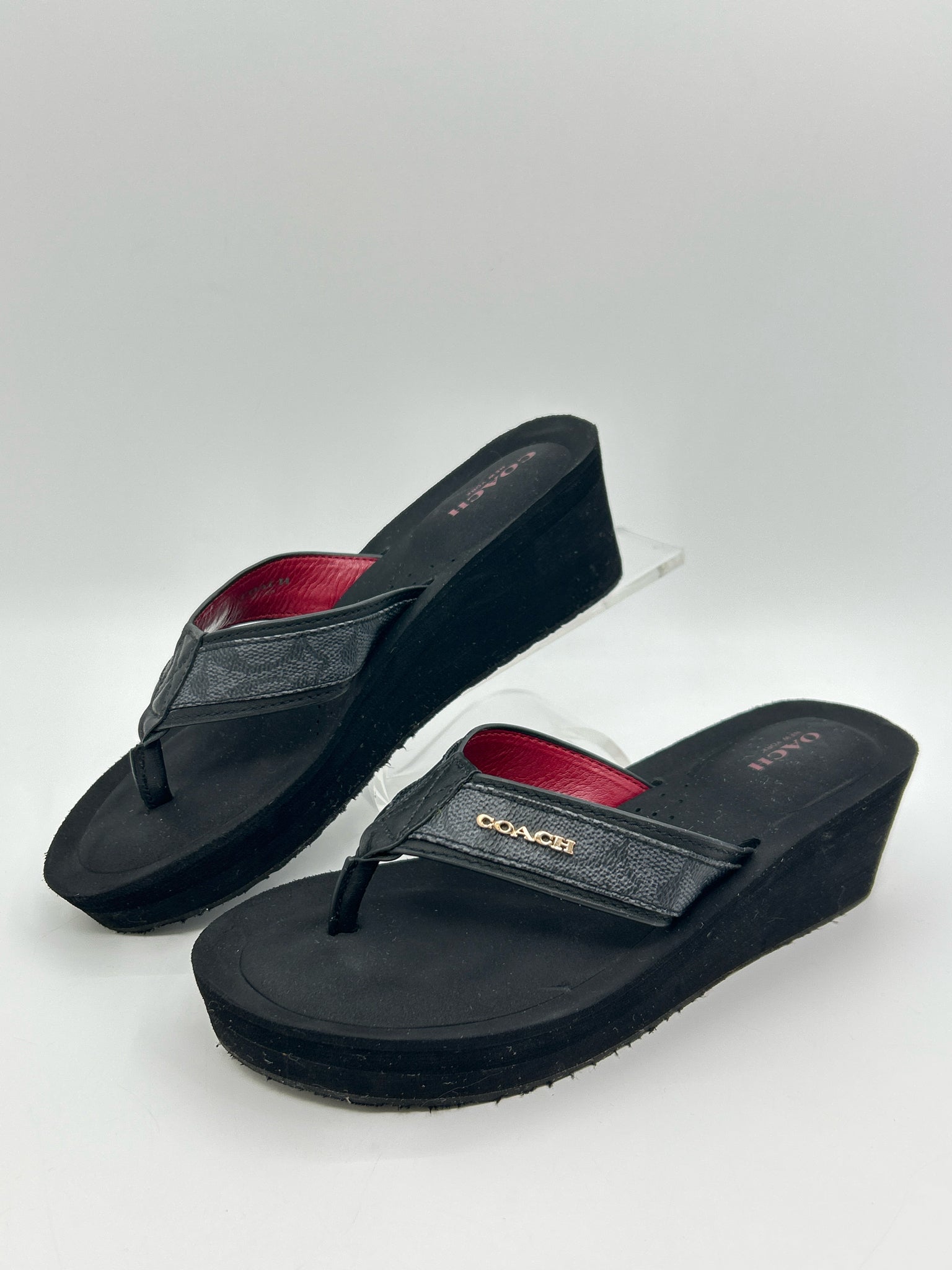 Coach Size 7.5M Black Women Sandal