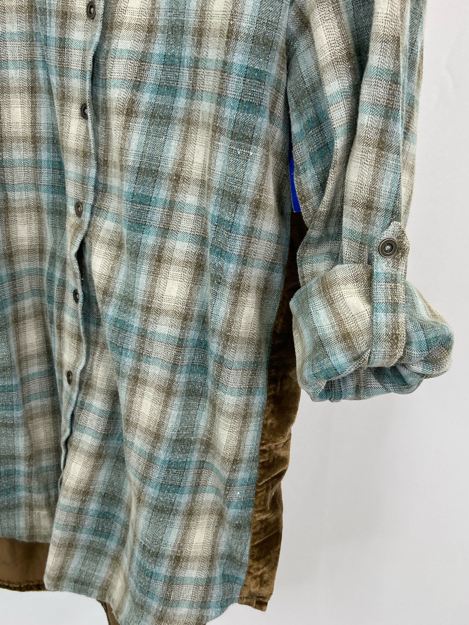 KYLA SEO Size XS MINT PLAID Women Shirt