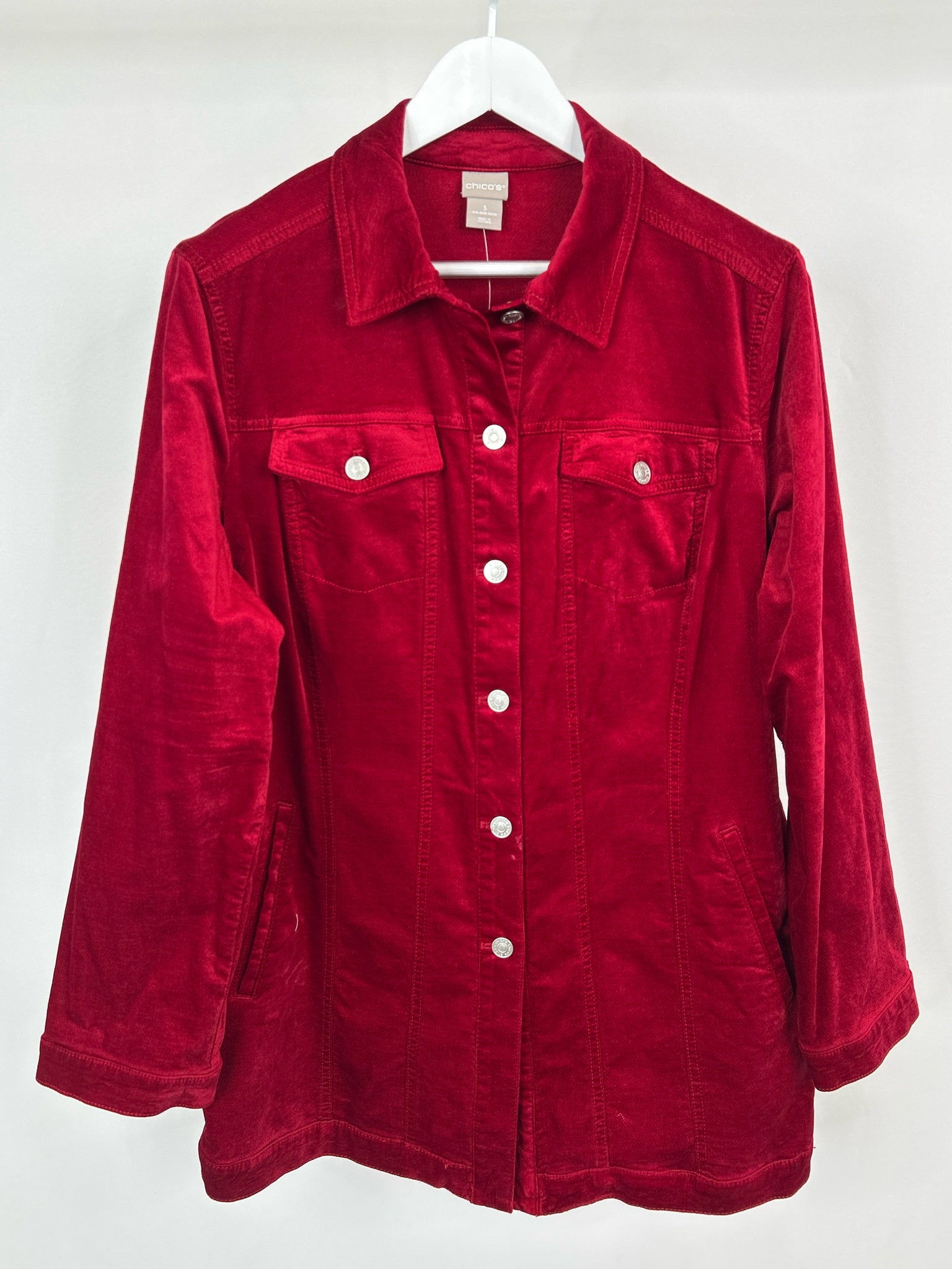 CHICO'S Size 16/18 Red Women Jacket