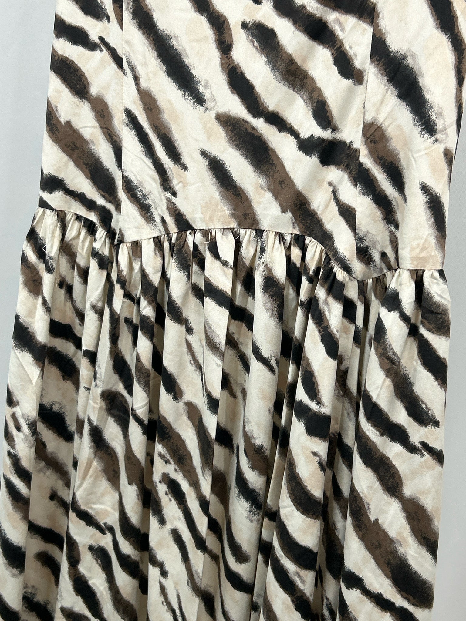 LUMIERE Size L Brown Print Women Dress NWT