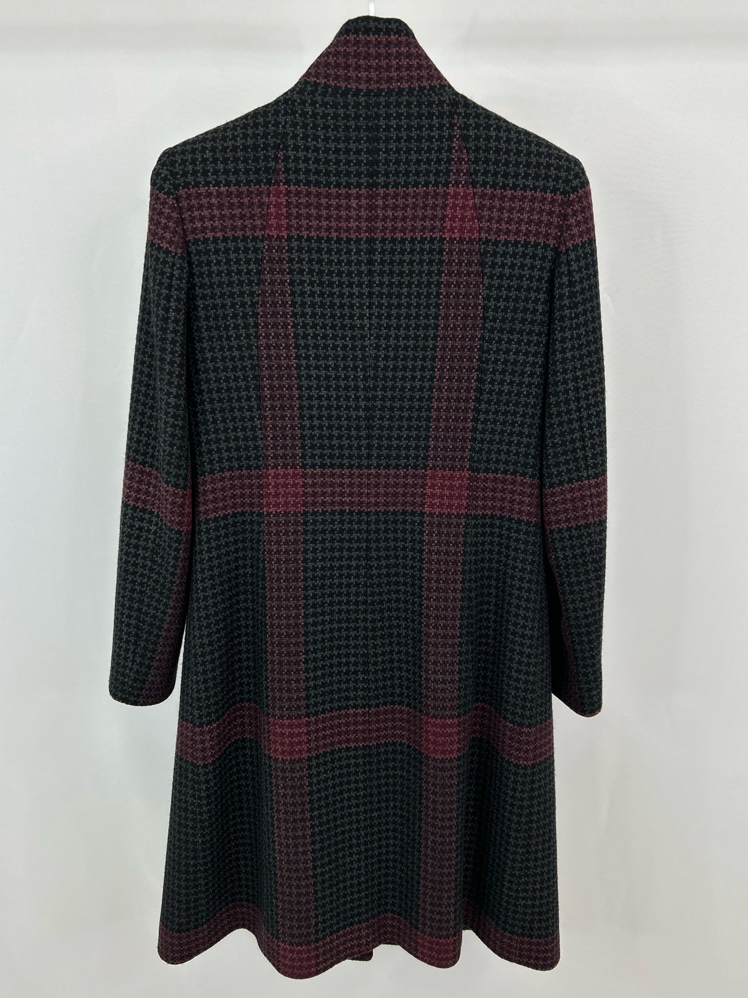 CINZIA ROCCA Size 6 Black Plaid Women Coat
