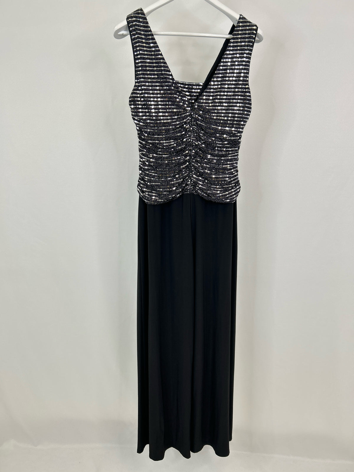 R & M RICHARDS Size 14 Black & Silver Women Jumpsuit