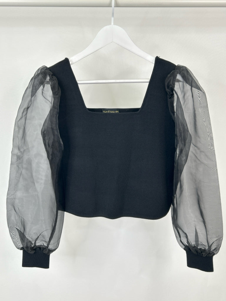 HOUSE OF HARLOW 1960 Women Size L Black Top