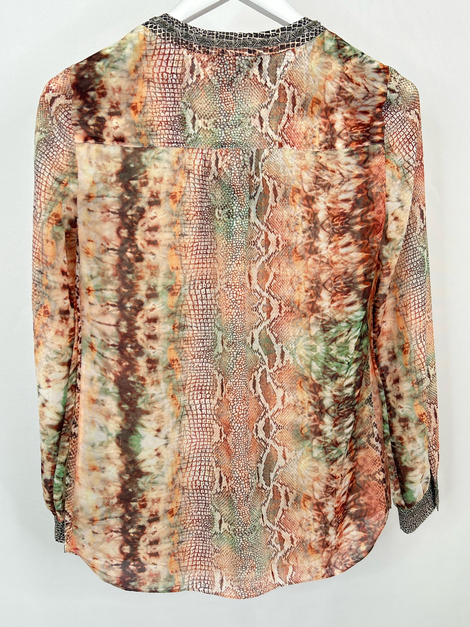 ETCETERA Size 2 ORANGE AND GREEN Women Blouse