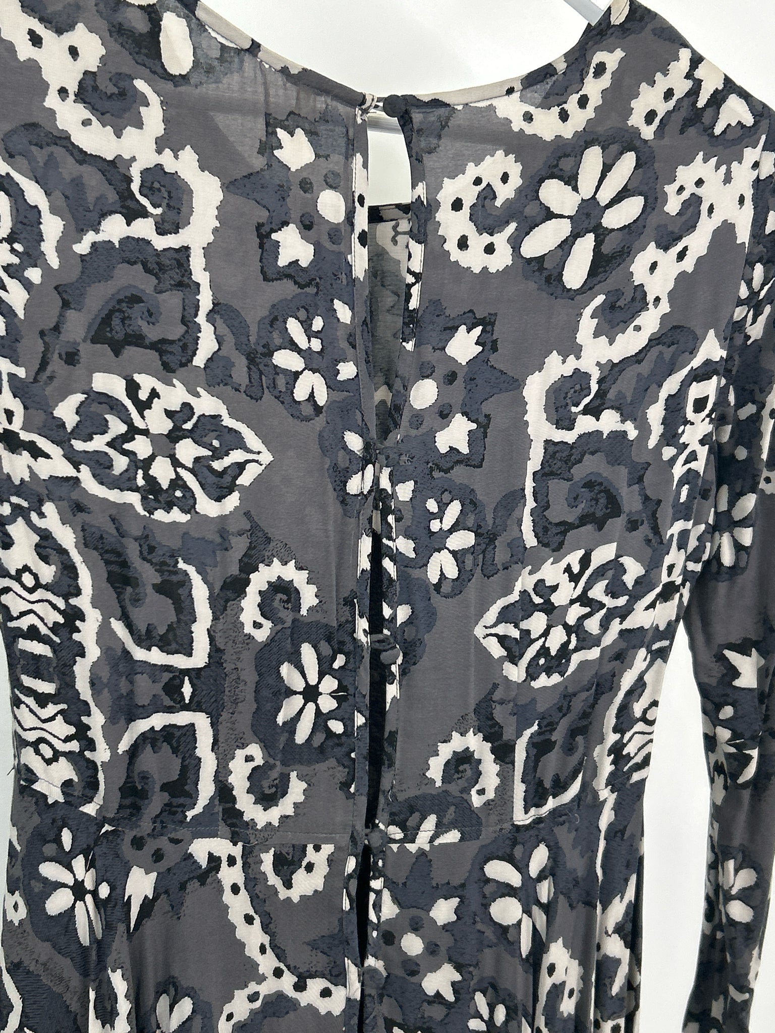 FREE PEOPLE Size S GREY PRINT Women Dress